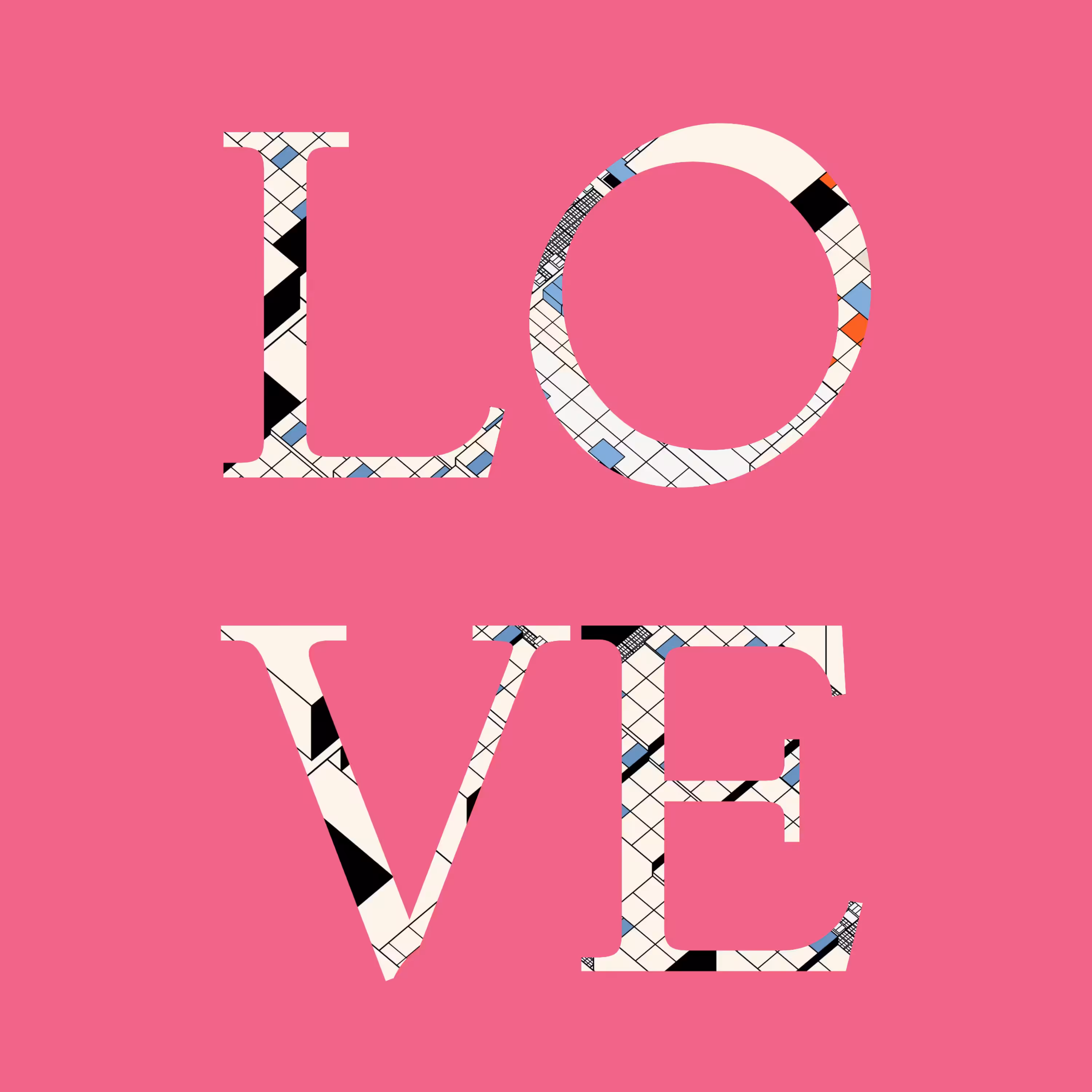 Deca Decagon LOVE Symbol Square #36317