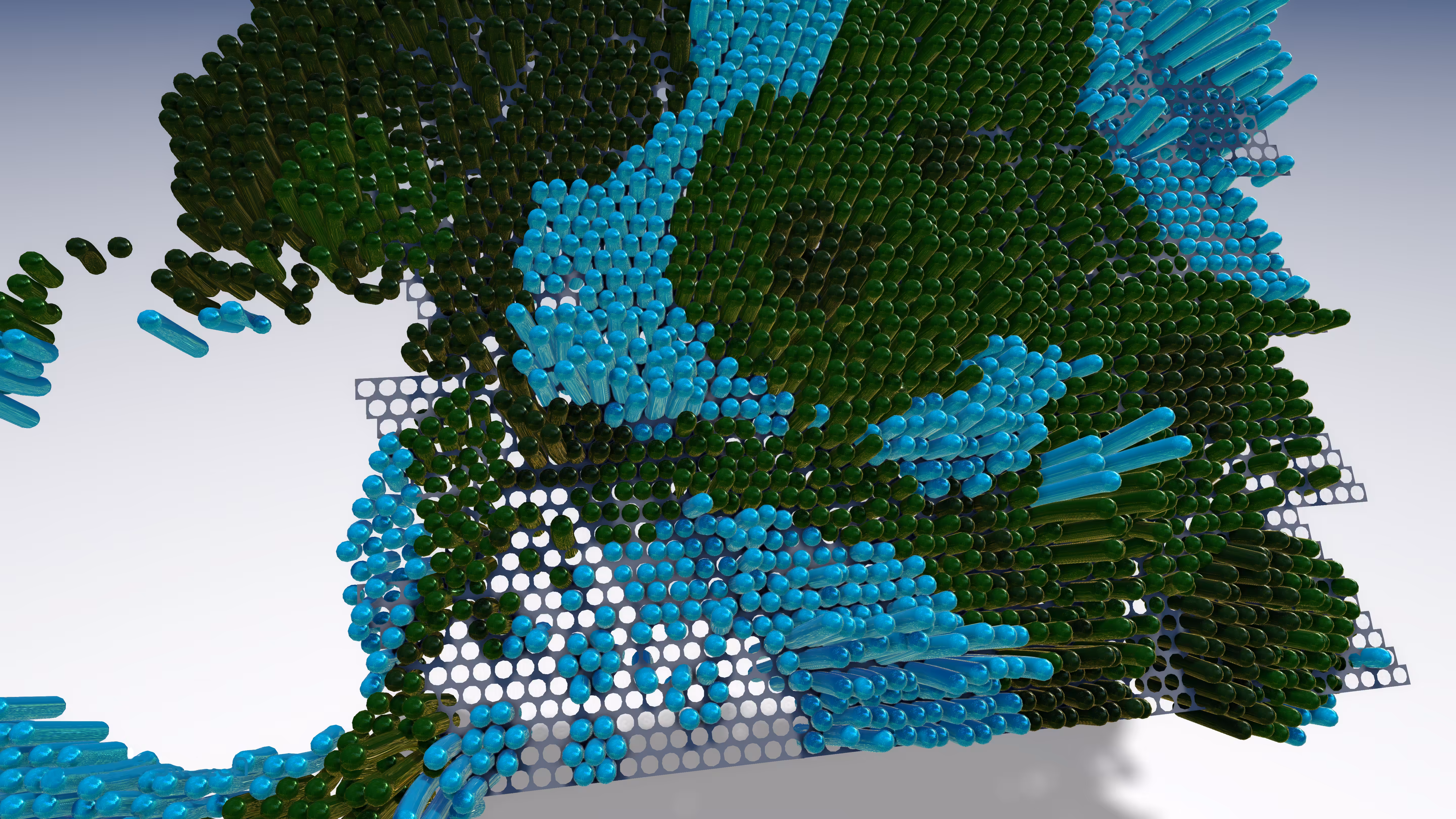 Mesh Painting 01 Green and Light Blue (Detail) 