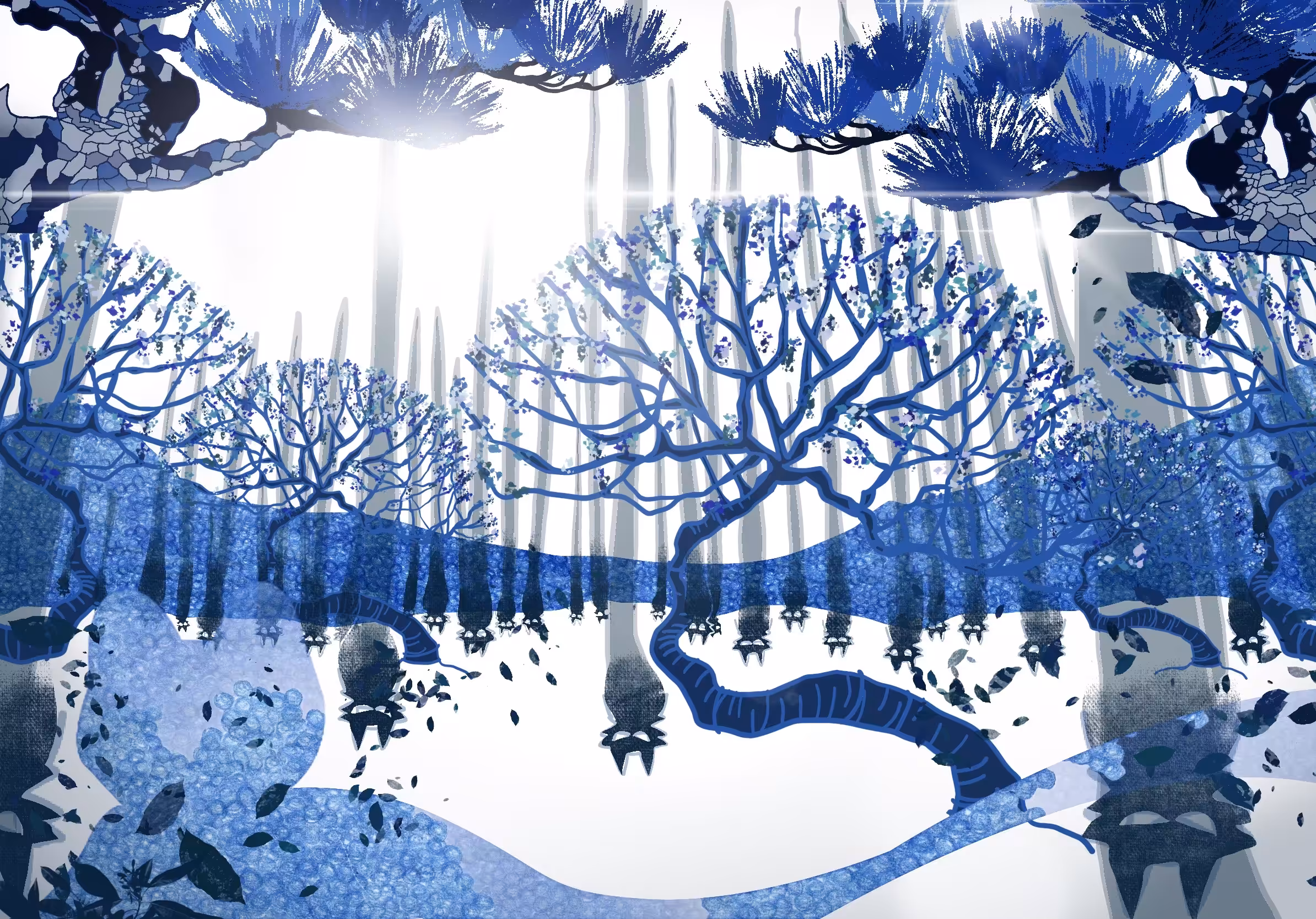 Raining shadow on the royal blue land