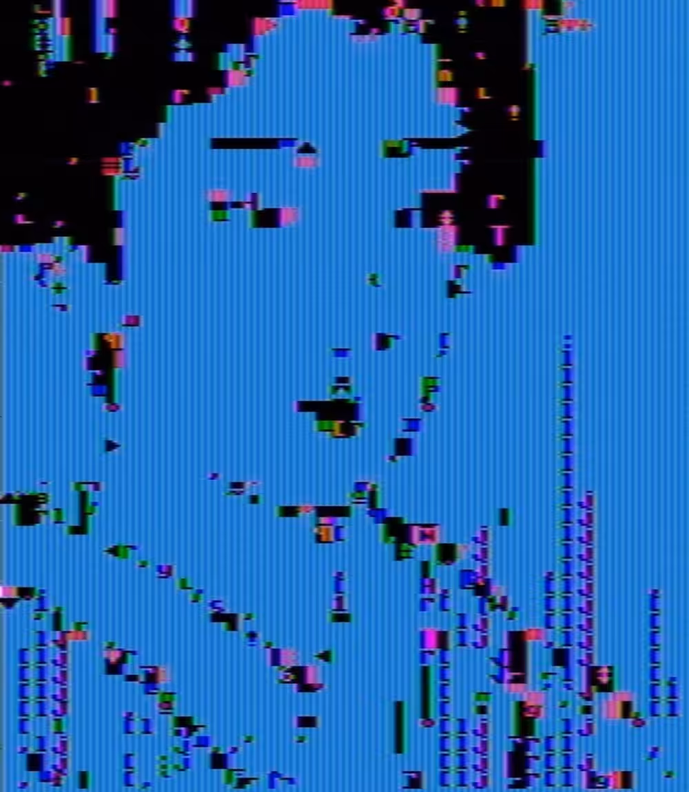 Glitched PETSCii Portrait of a Gifted Geisha