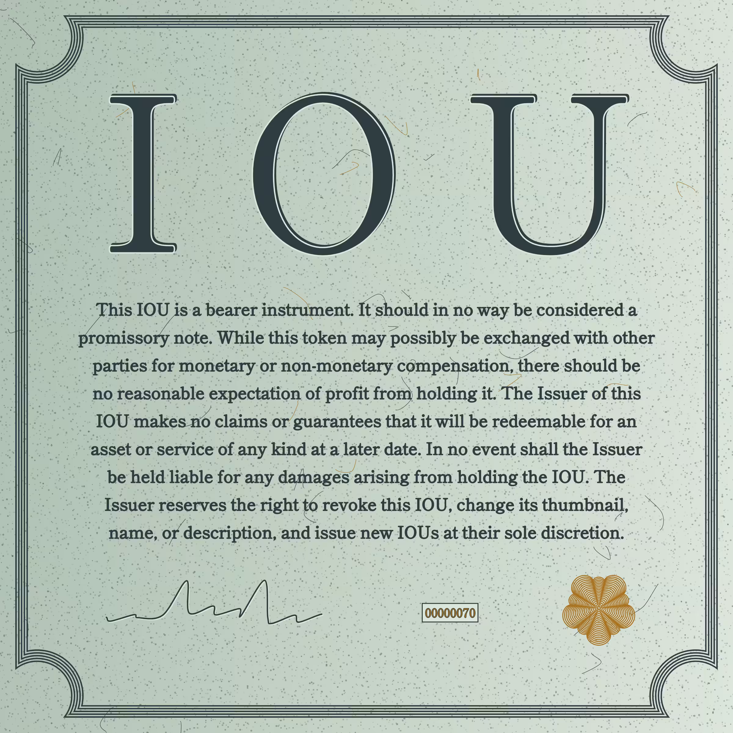 IOU #70