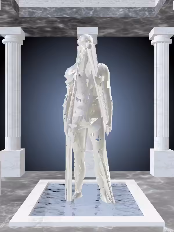 HeavenComputer: The Phone Calling Glitter Bluish Gold Man #7135