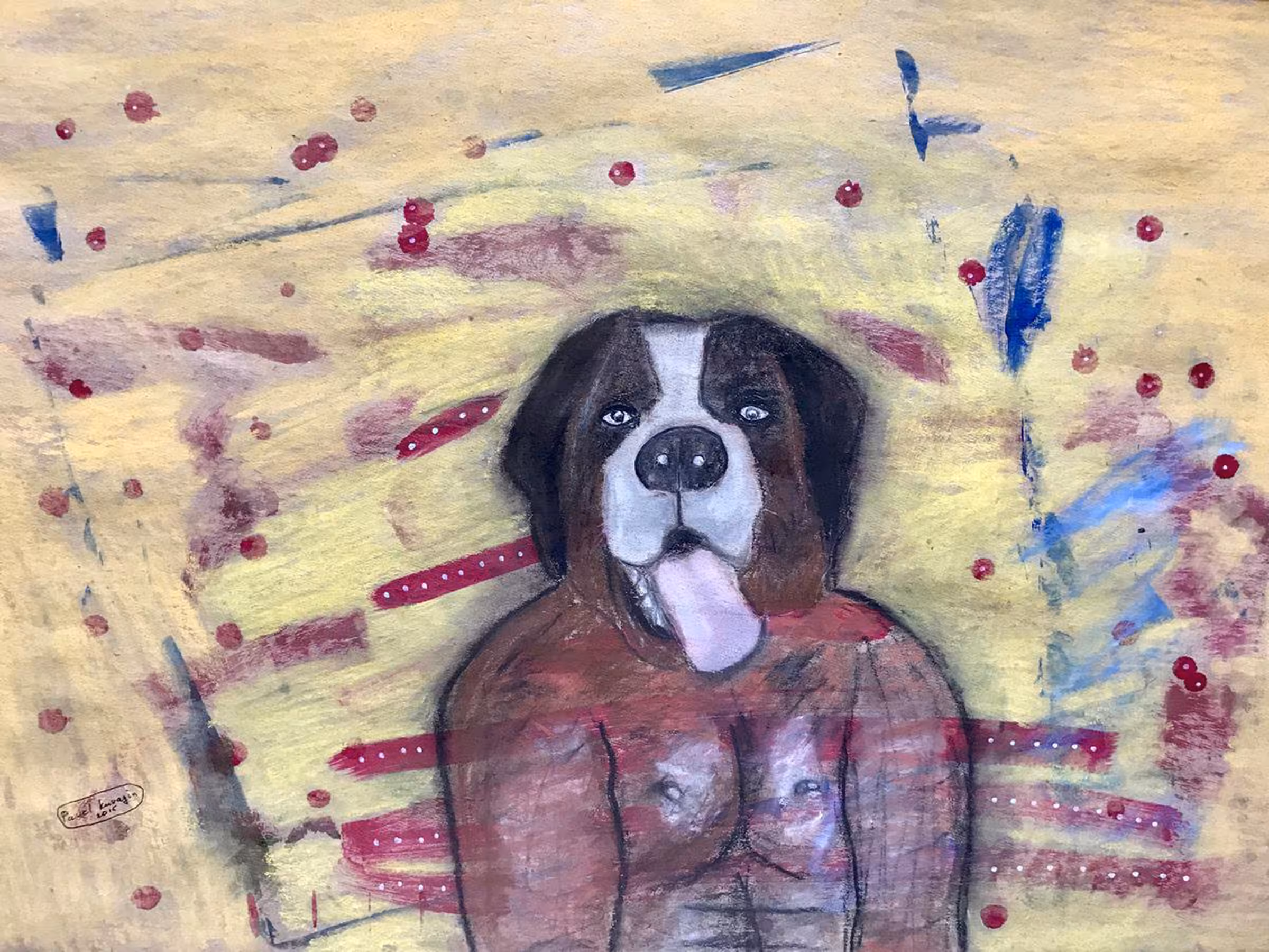 Art pieces (2.0): Strong Saint Bernard dog