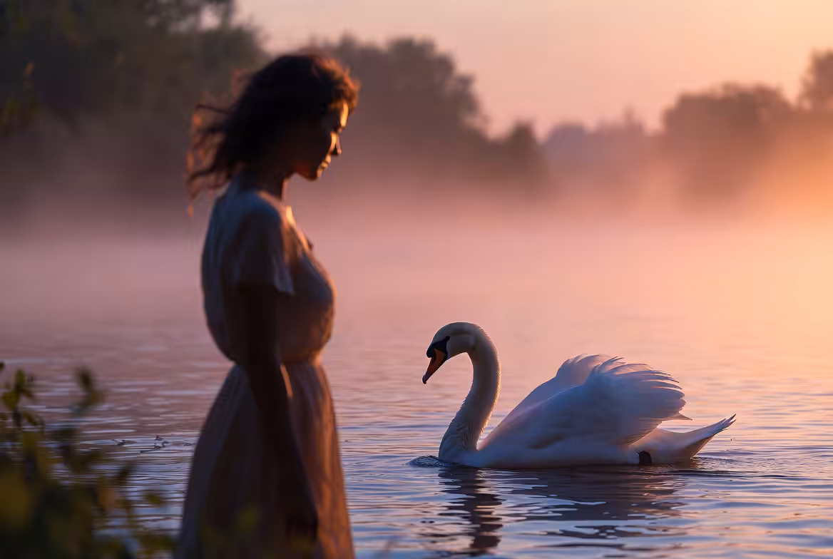 Swan and lake