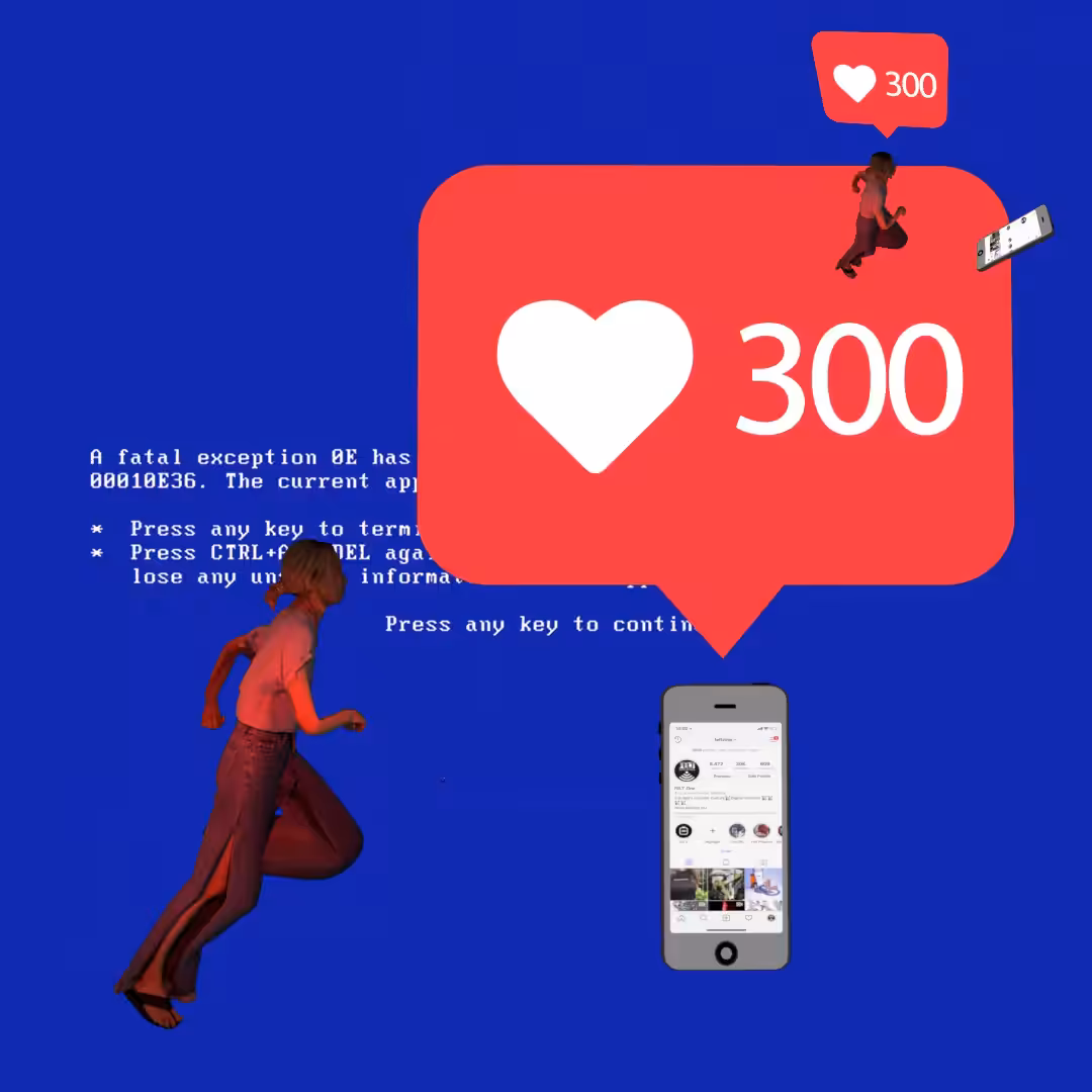 Canvas #244: blue screen. — chasing likes. — flowers. — chasing clout. — dreamscape