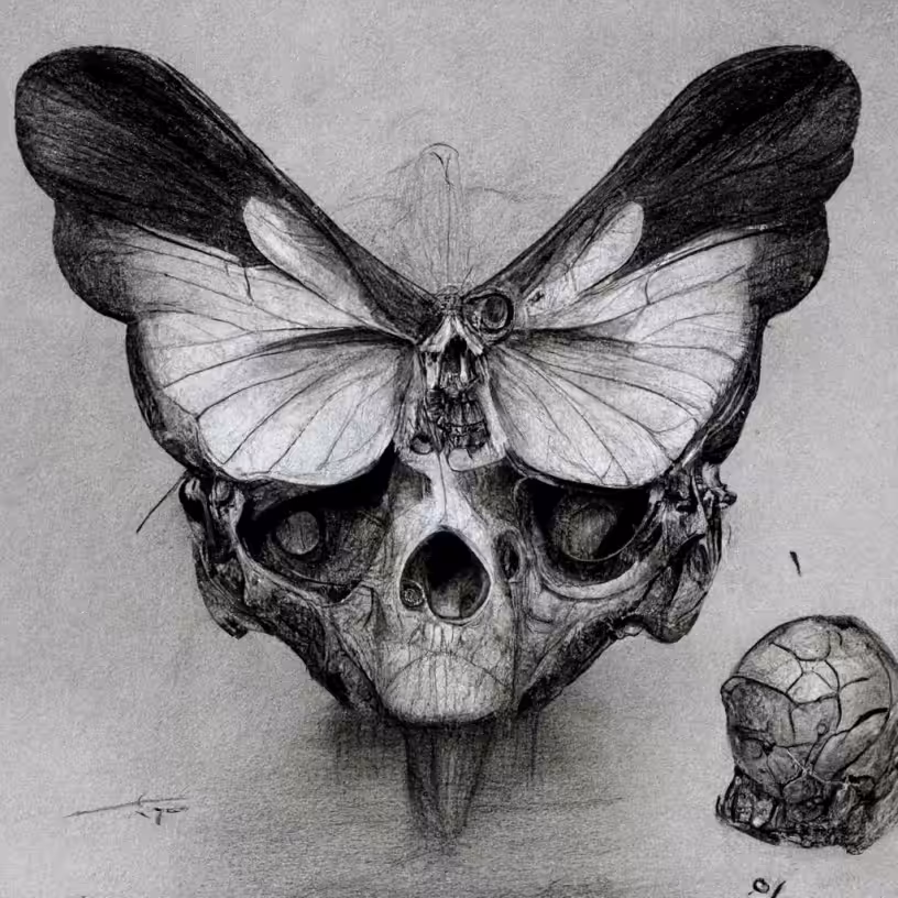 O.G. SPIRATOM - Butterfly Skullz 💀🦋 AI Concept Sketch for Space Lab 