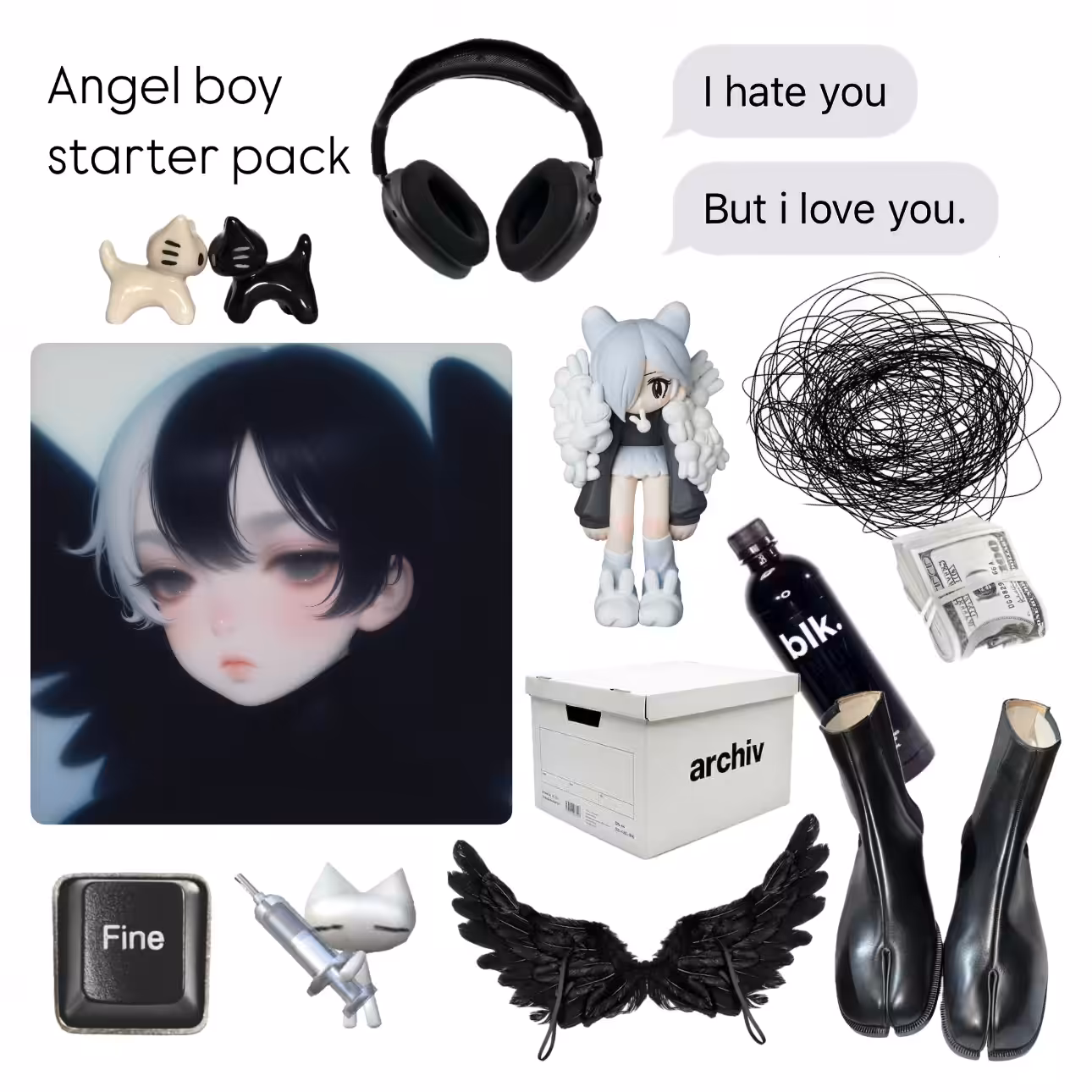 ⟡ ݁₊ . angel boy starter pack 𓆩ꨄ︎𓆪