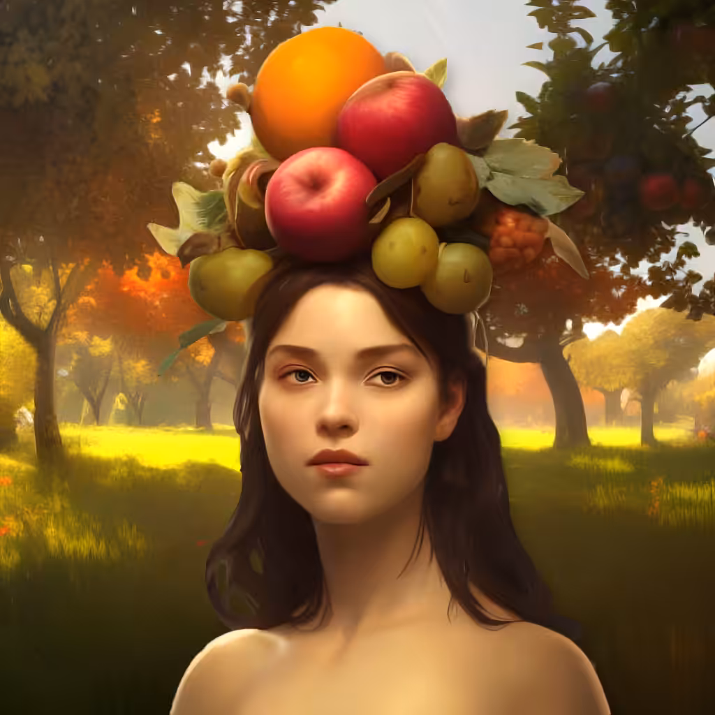 Girl with fruit