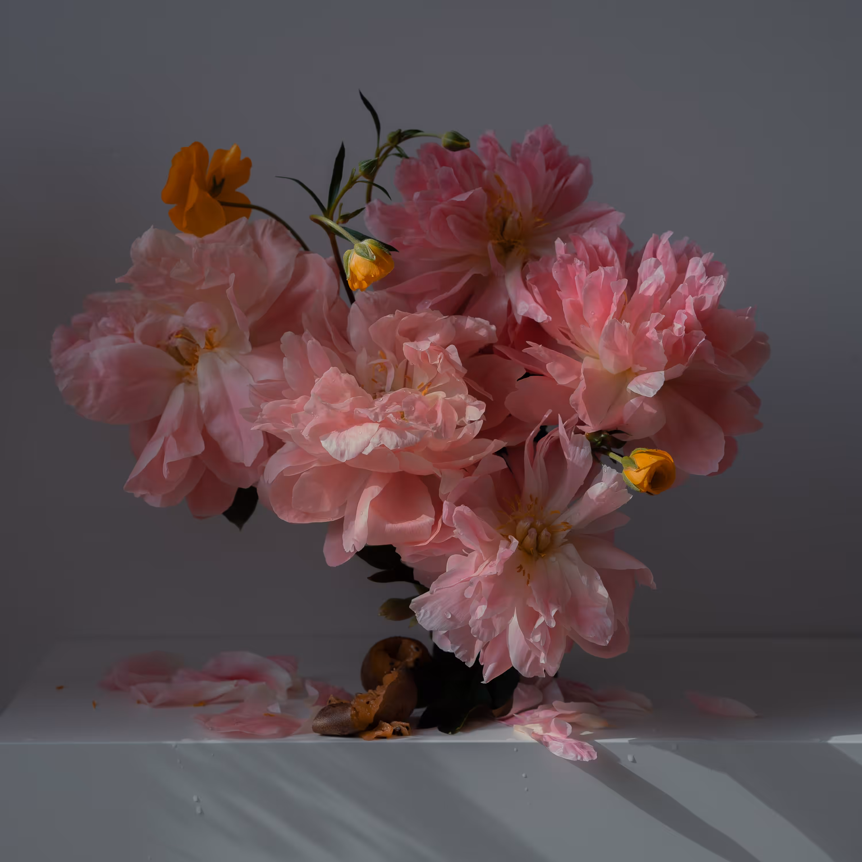 Bouquet with Coral Sunset Peonies