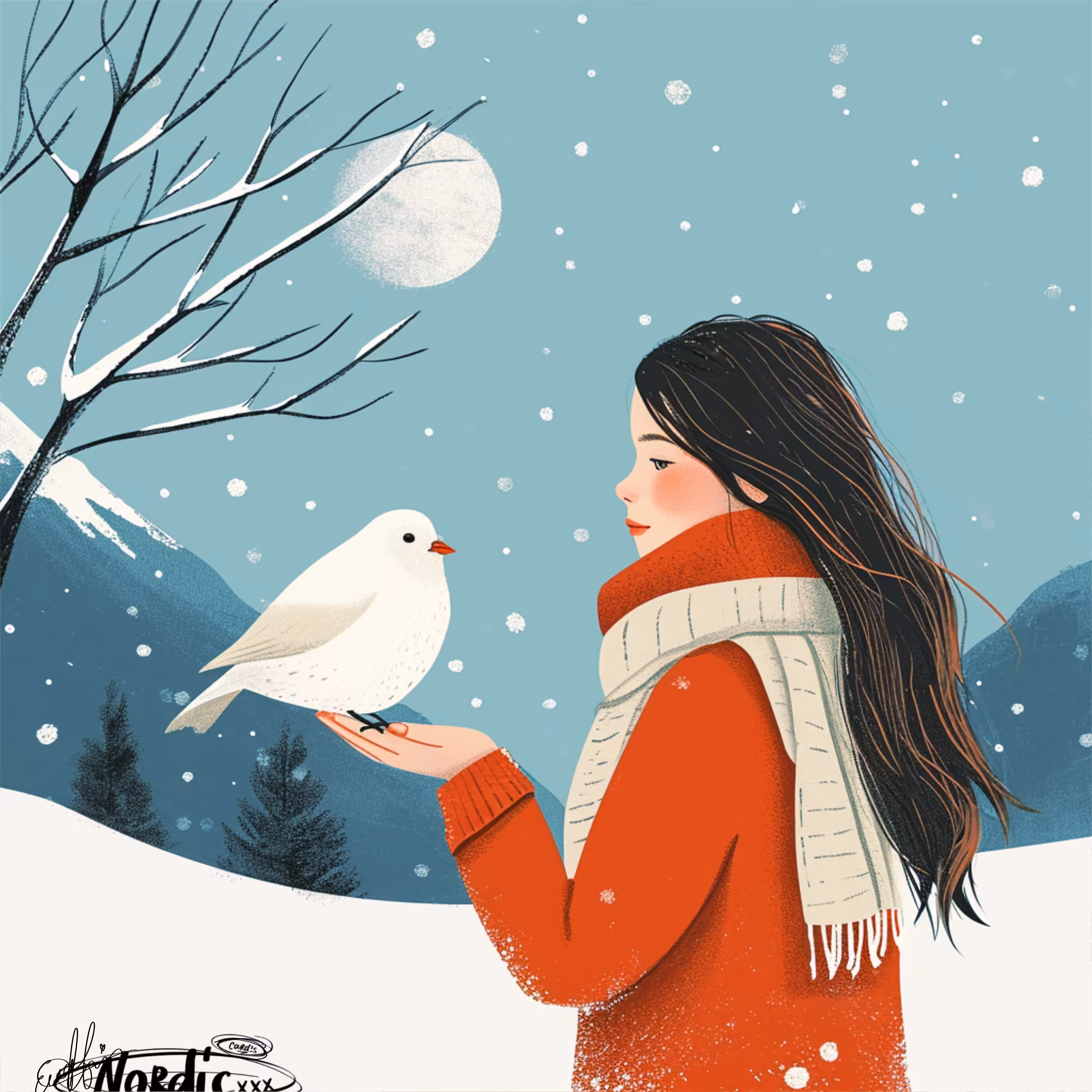 Nordic cards: Nordic bird