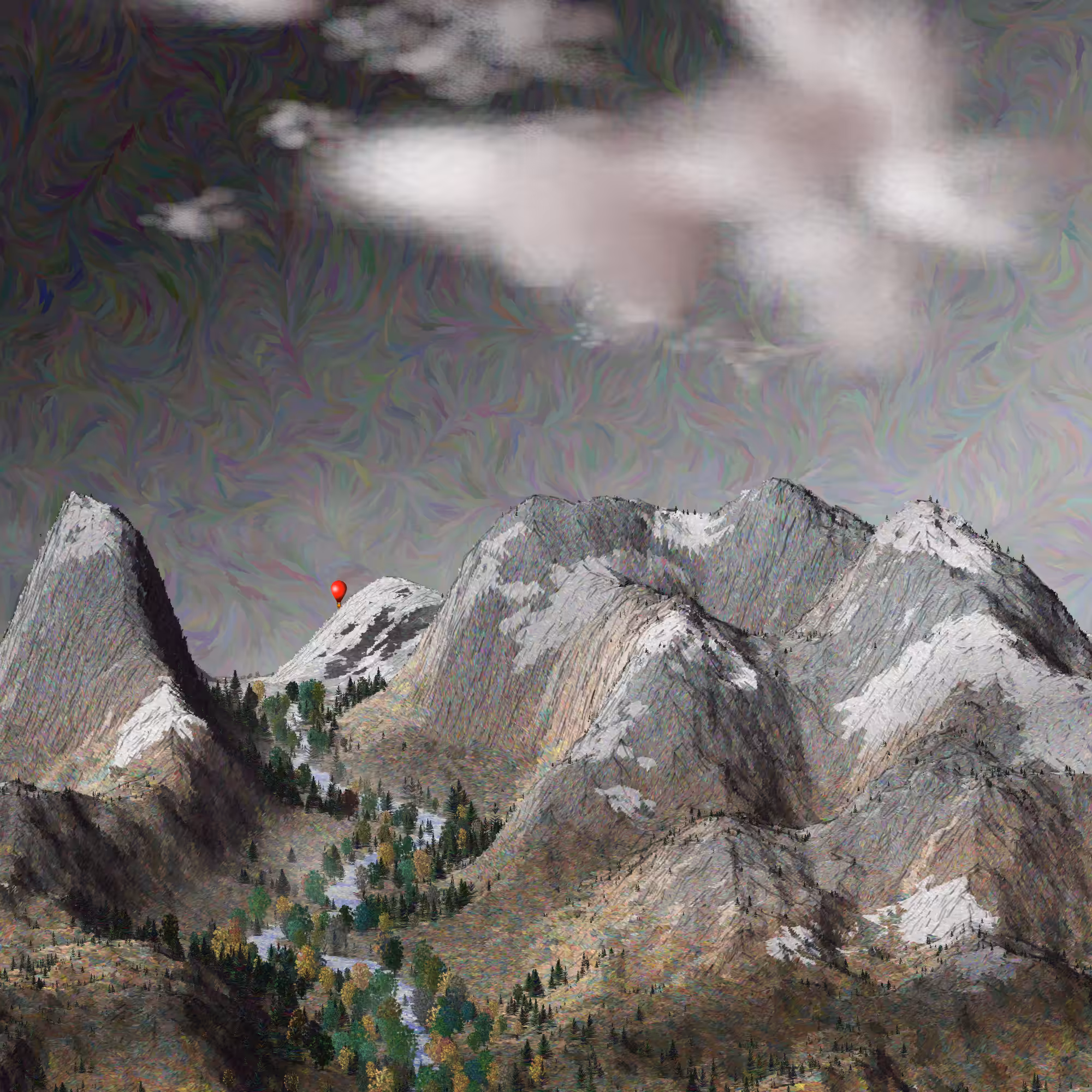 Expedition, mountain river, WIP