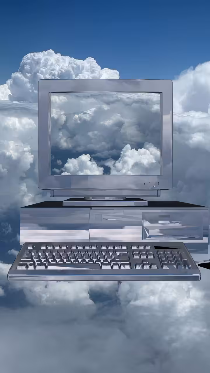 3D computer clouds: Computer 3D vintage clouds transparent