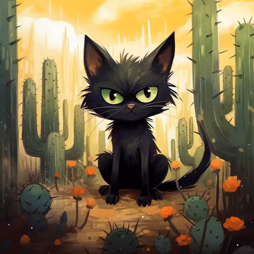 Cat in cacti