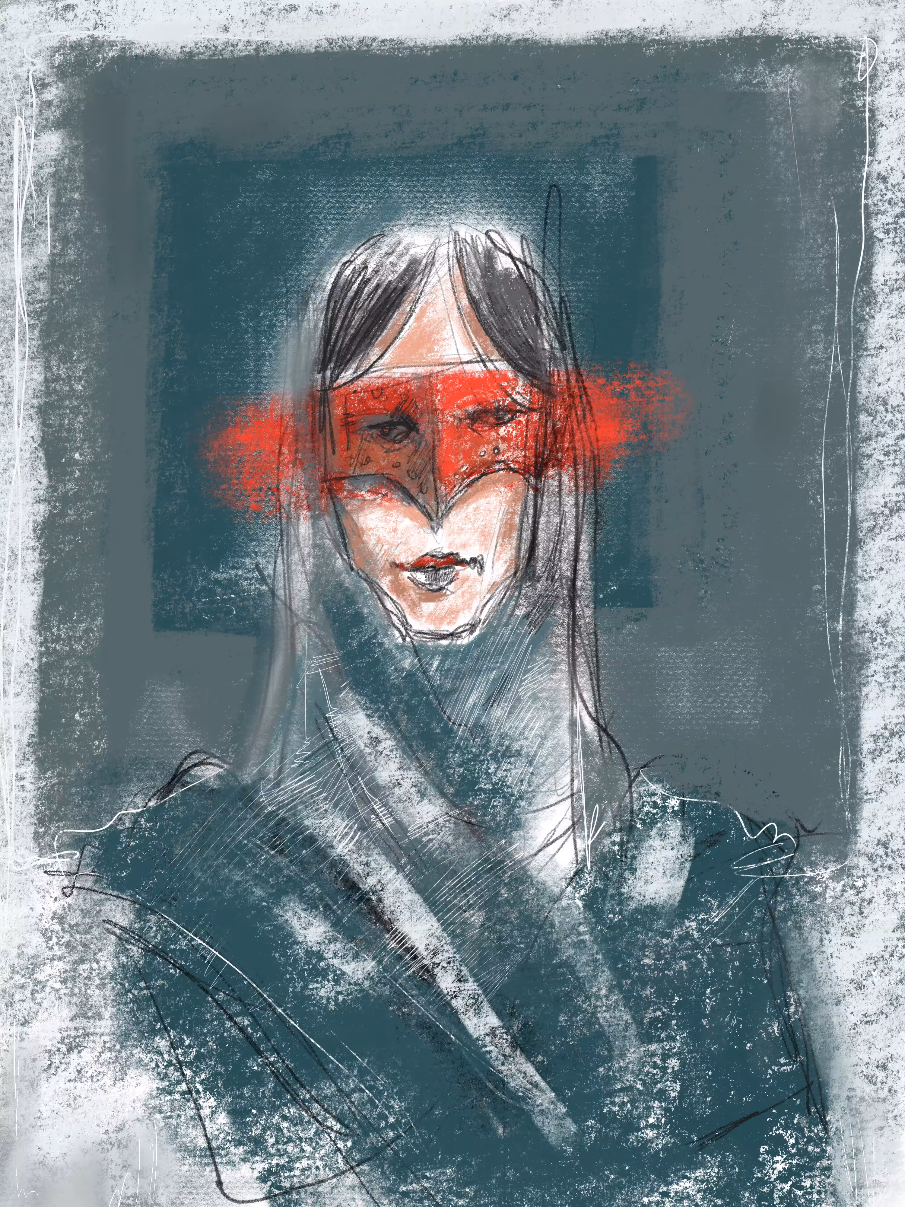 A girl with a mask