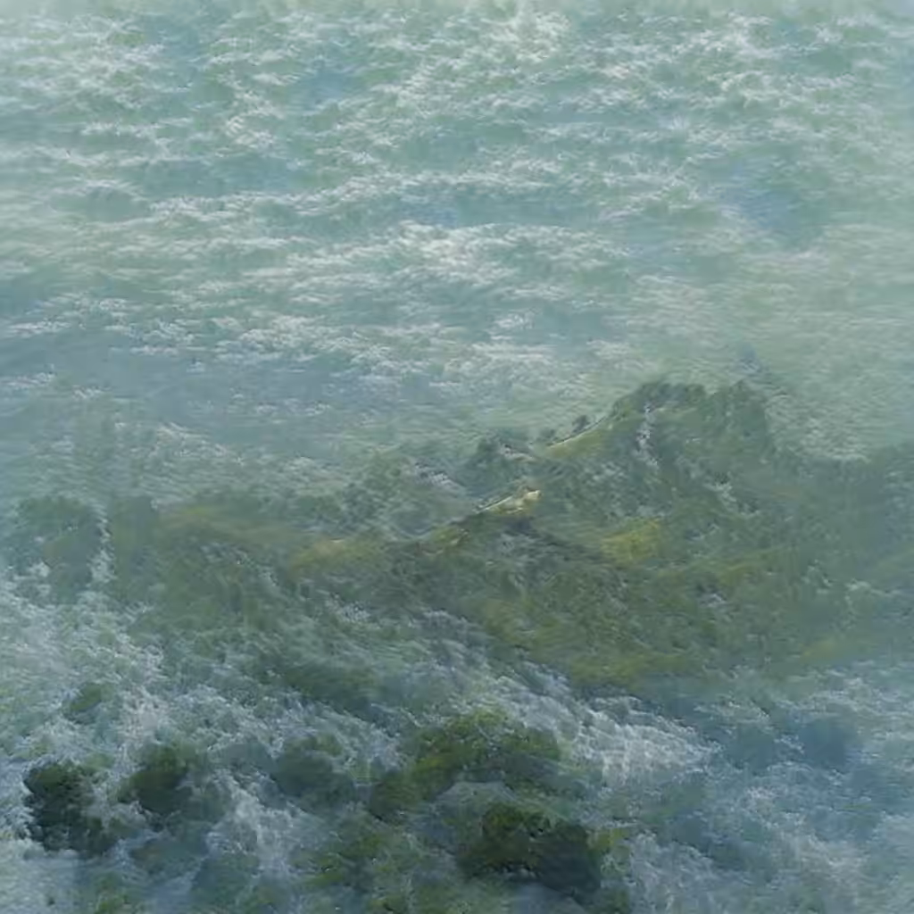 mountains in the water