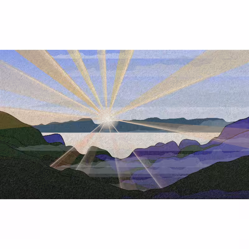 Sunrise over a Mountain Lake #46