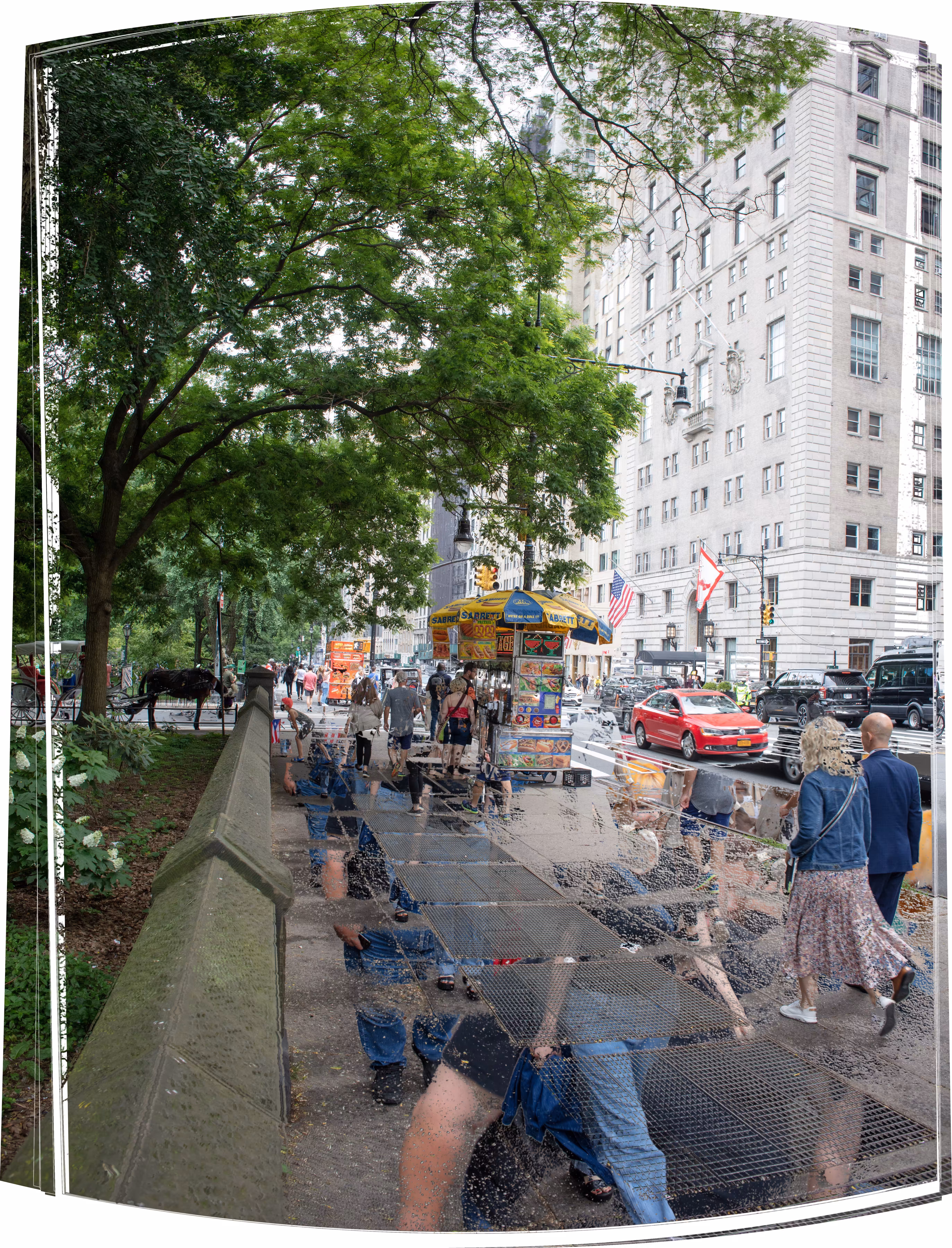 Un-Still Life: Left Panel (View East), Triptych of 59th street and 7th Avenue