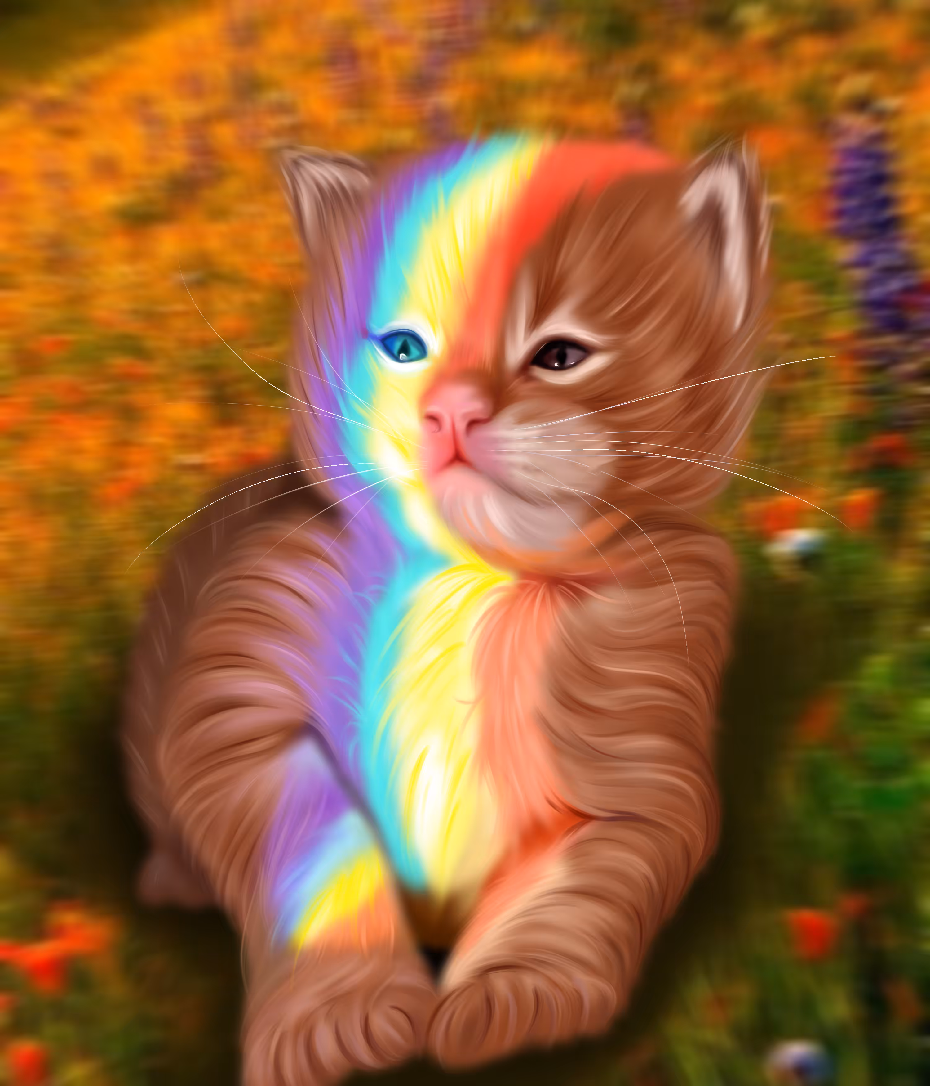 kitten hand-draw