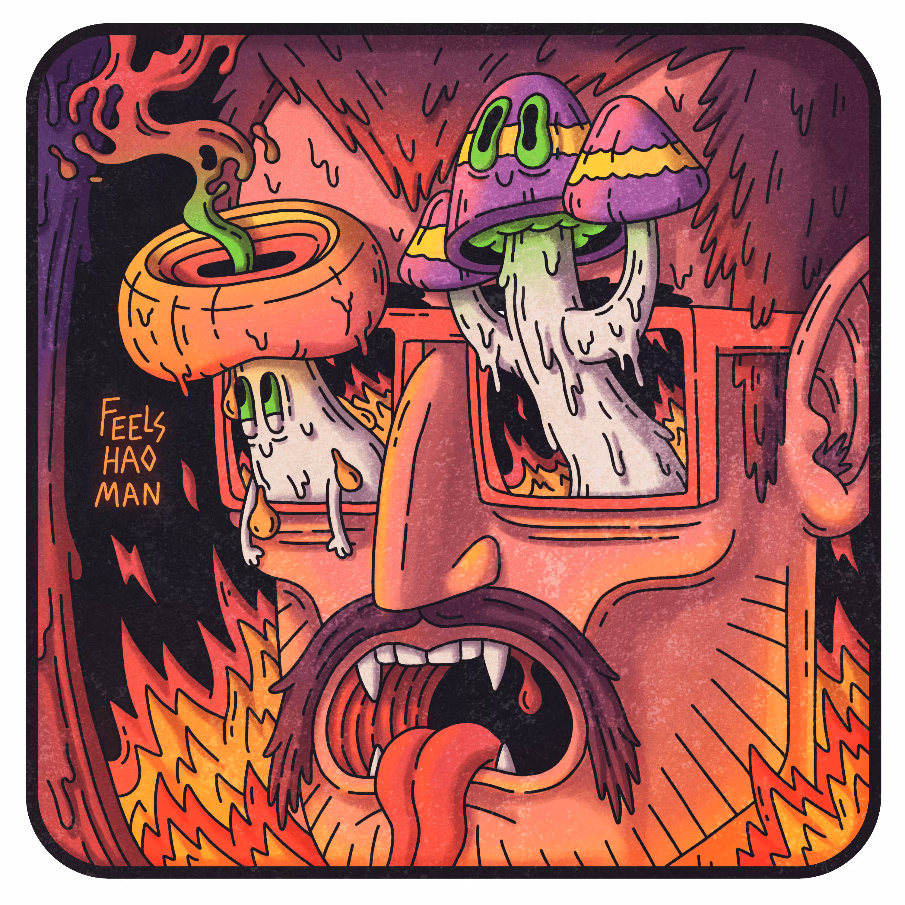 The Mushroom People x Haogoodman : Shrooms and Flames