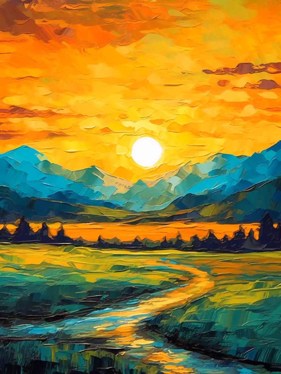 A Sunrise Over the Meadows
