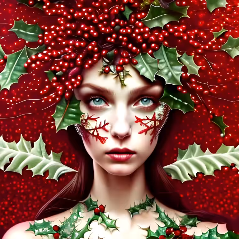 In red I find peace, there amongst the thorns and the leaves life is emerging (December 3, 2022)