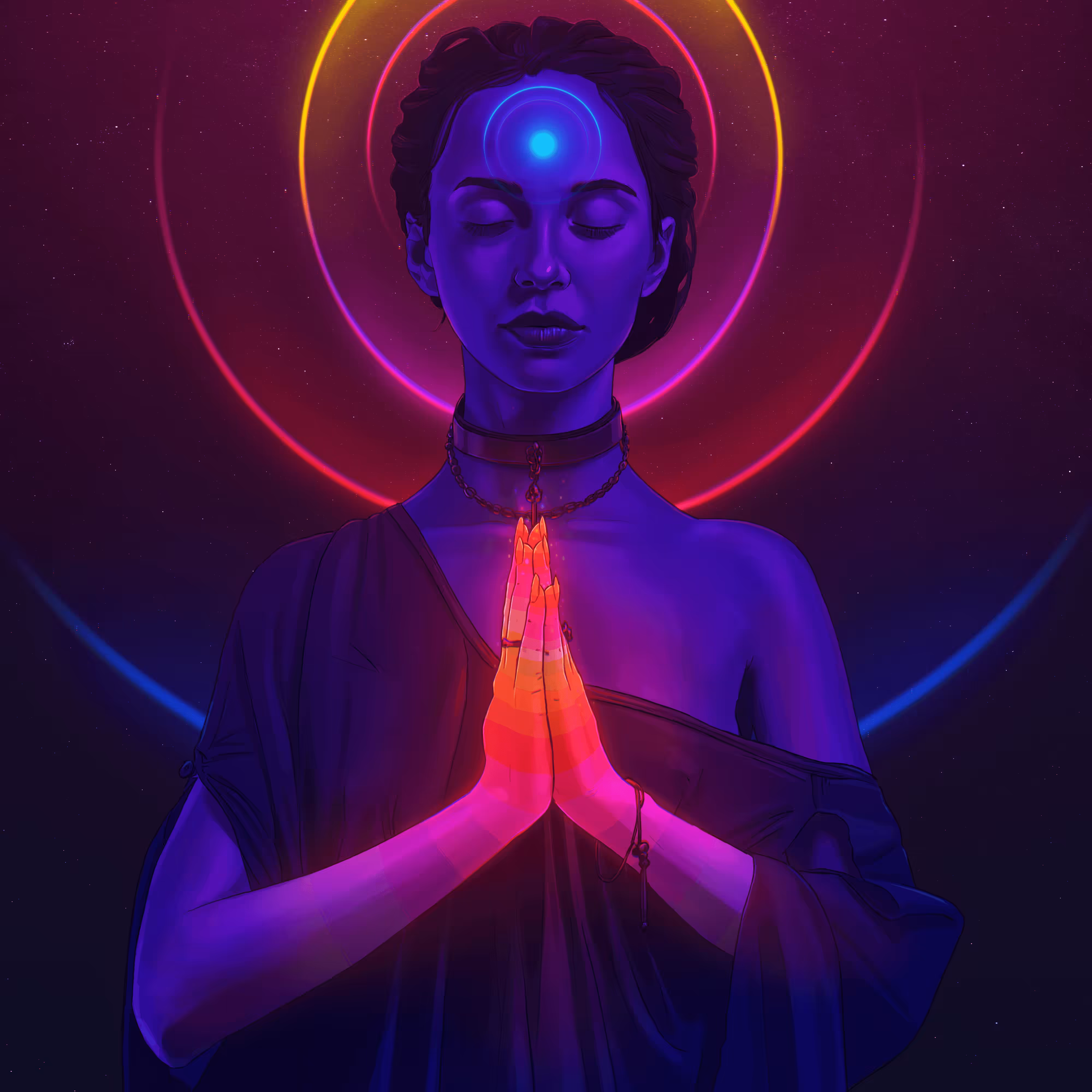 Cosmic Meditating Girl