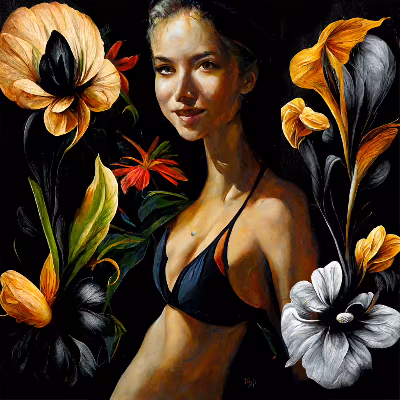 Girl and Flower #2 #9