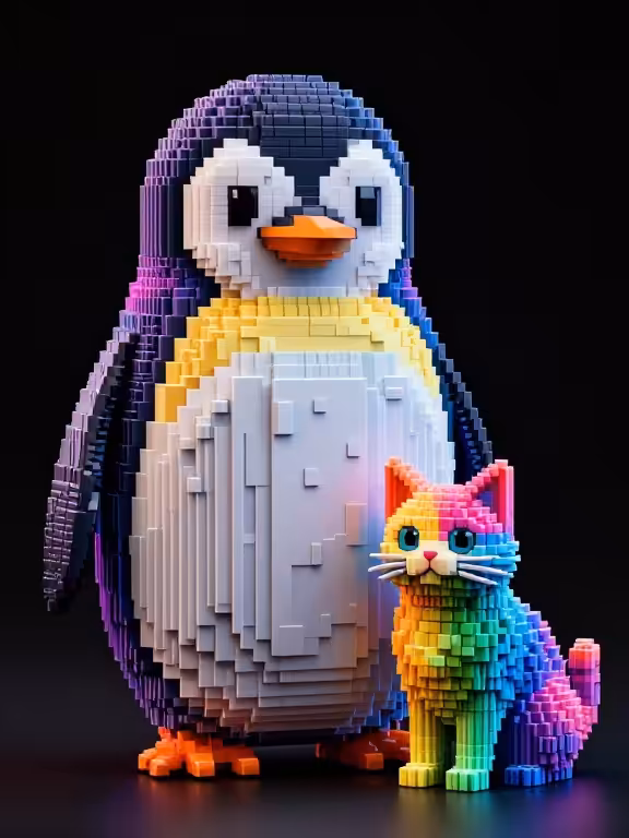 penguin and cat