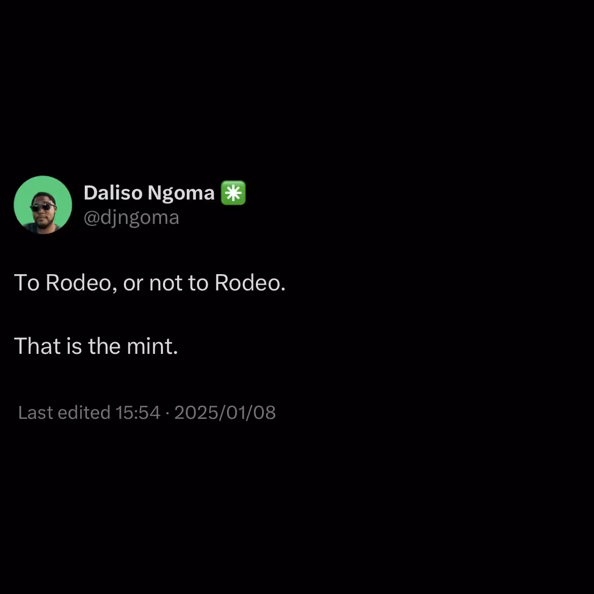 Daliso’s First Mint of 2025
