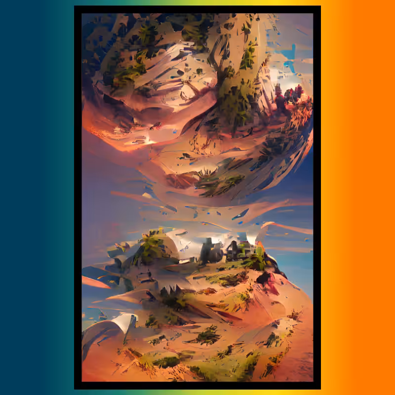 Framed landscape SciFy Art A.I #29