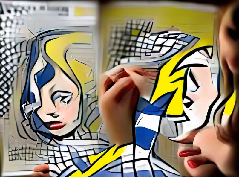 Abraham's First Works: Roy Lichtenstein draws a comic of a girl