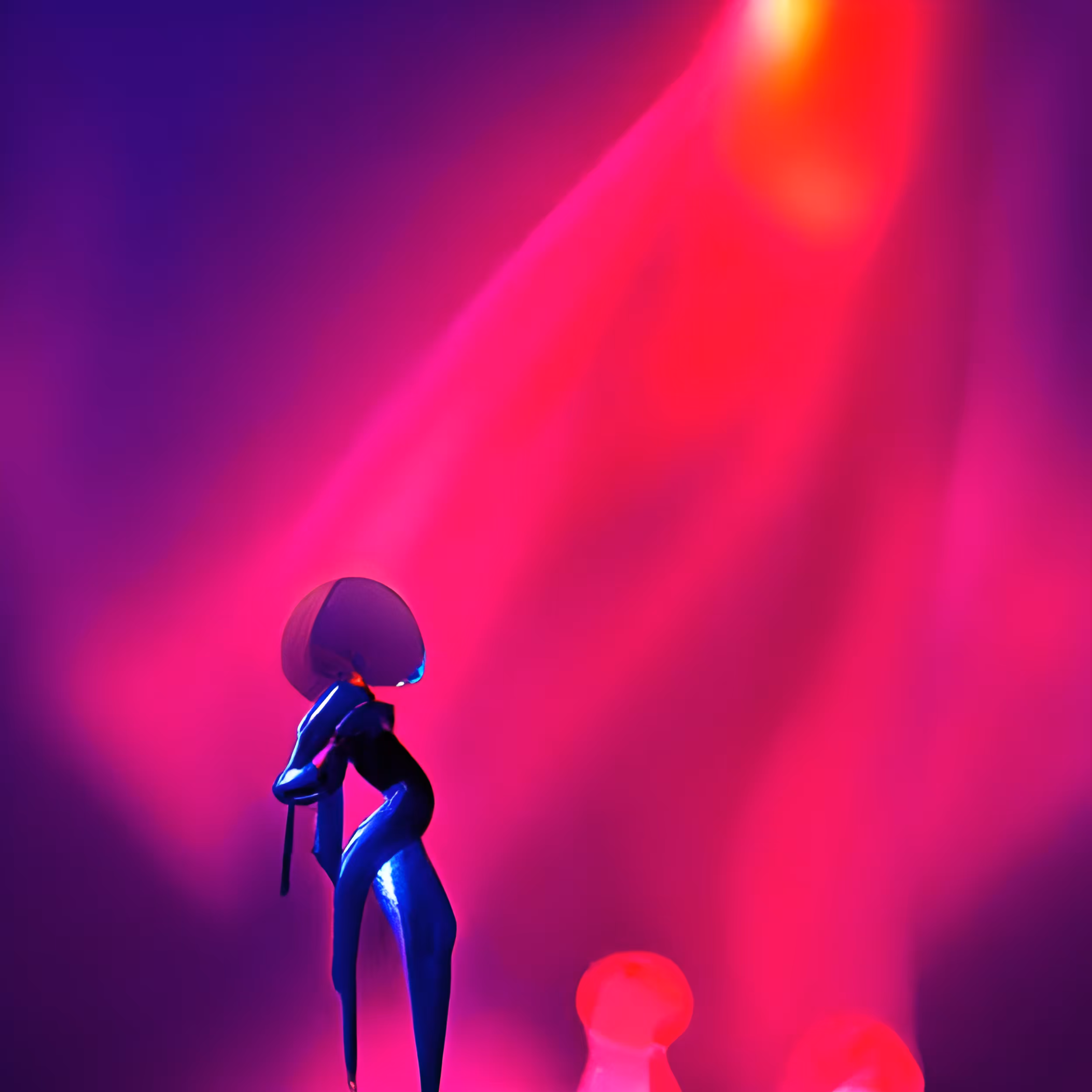 Athena's Jazz: Mel's Moment in Glowing Red