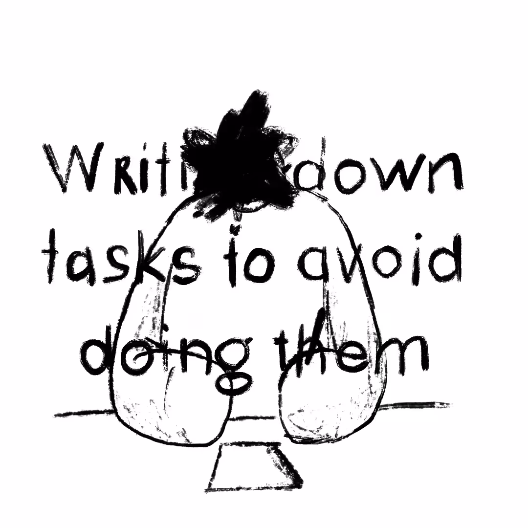 Writing down tasks to avoid doing them