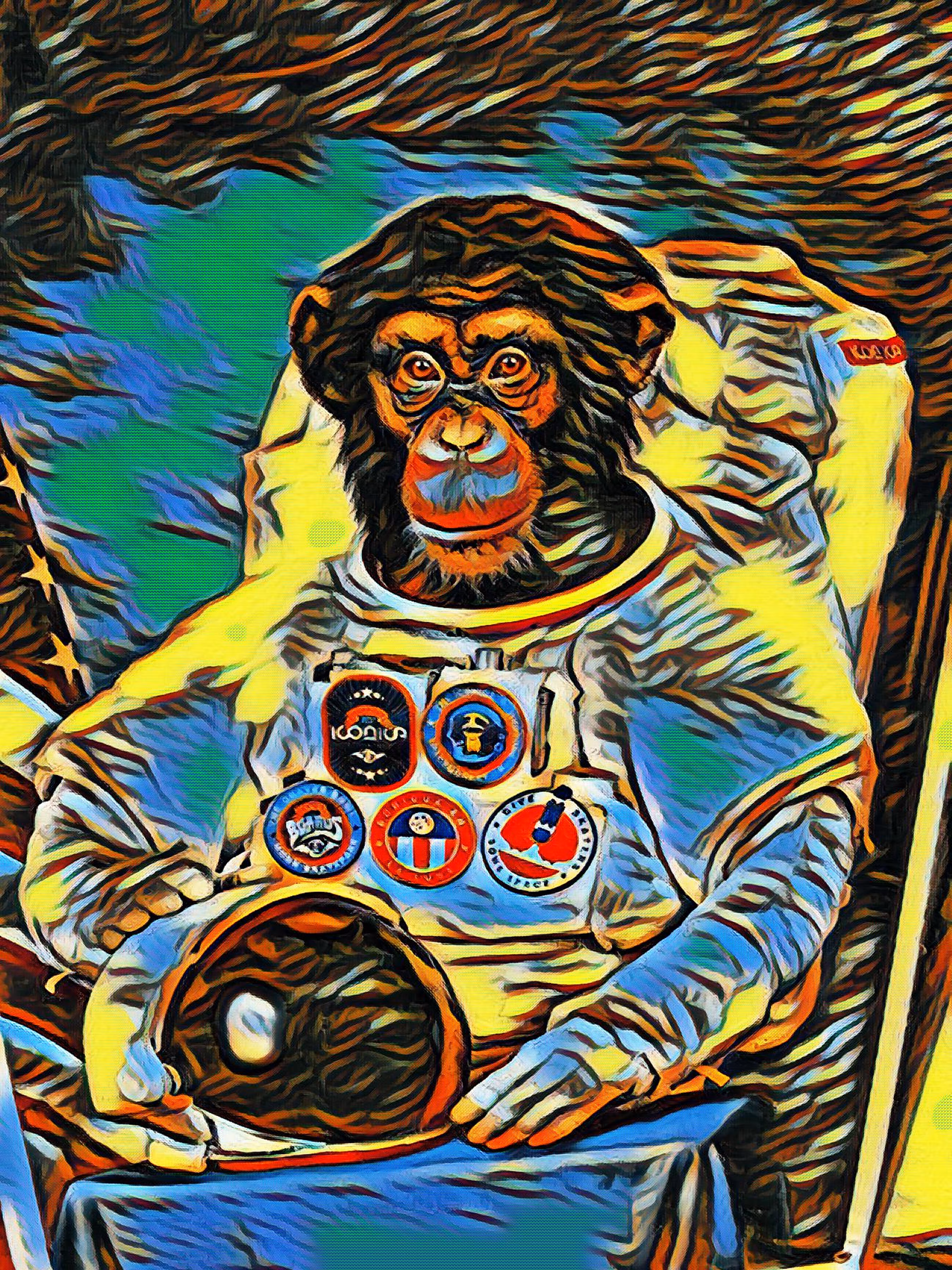 SOLLOG Pop Art NFT Tezos First Ape in Space Ham 6/6
