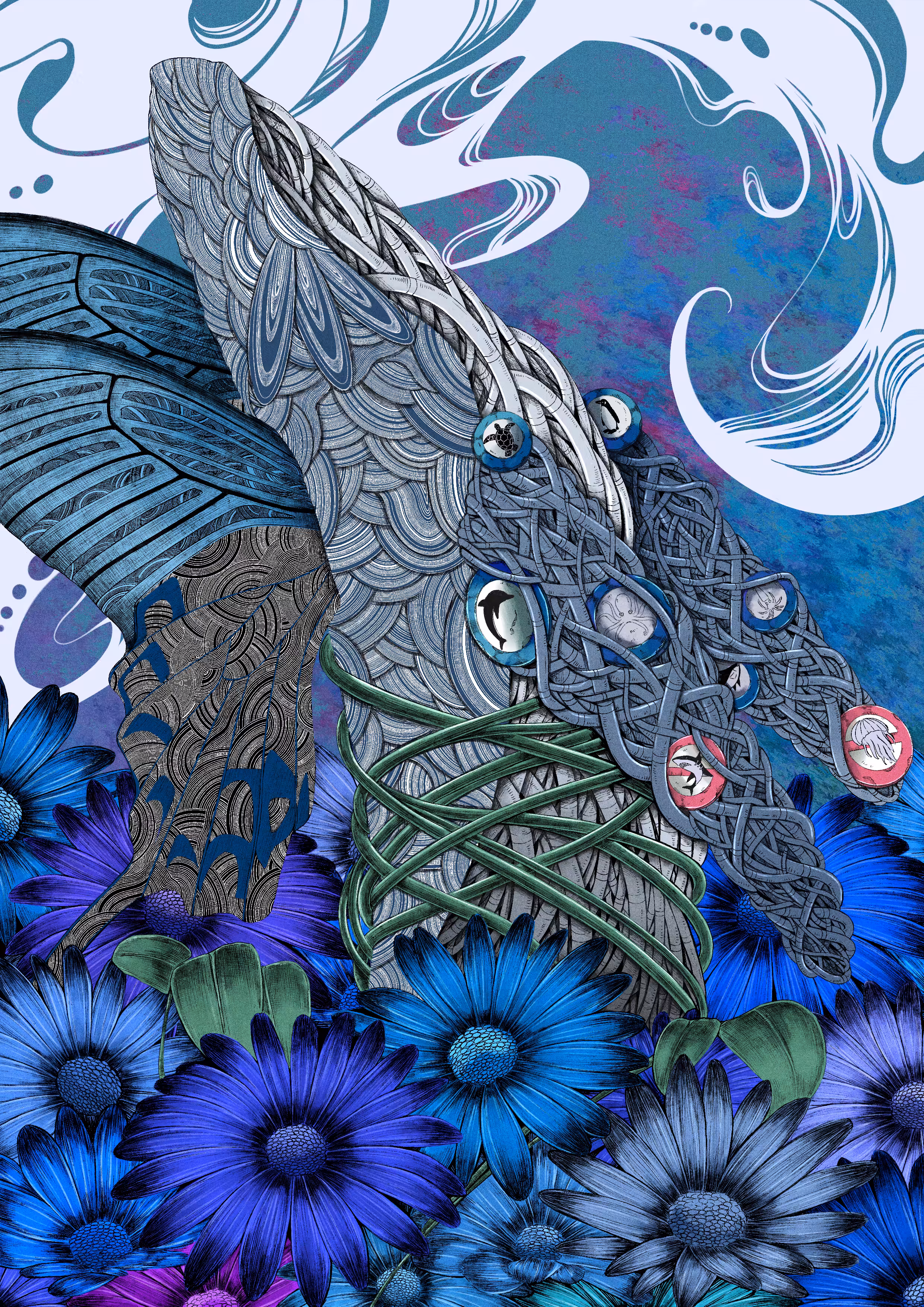 Whales and Butterfly