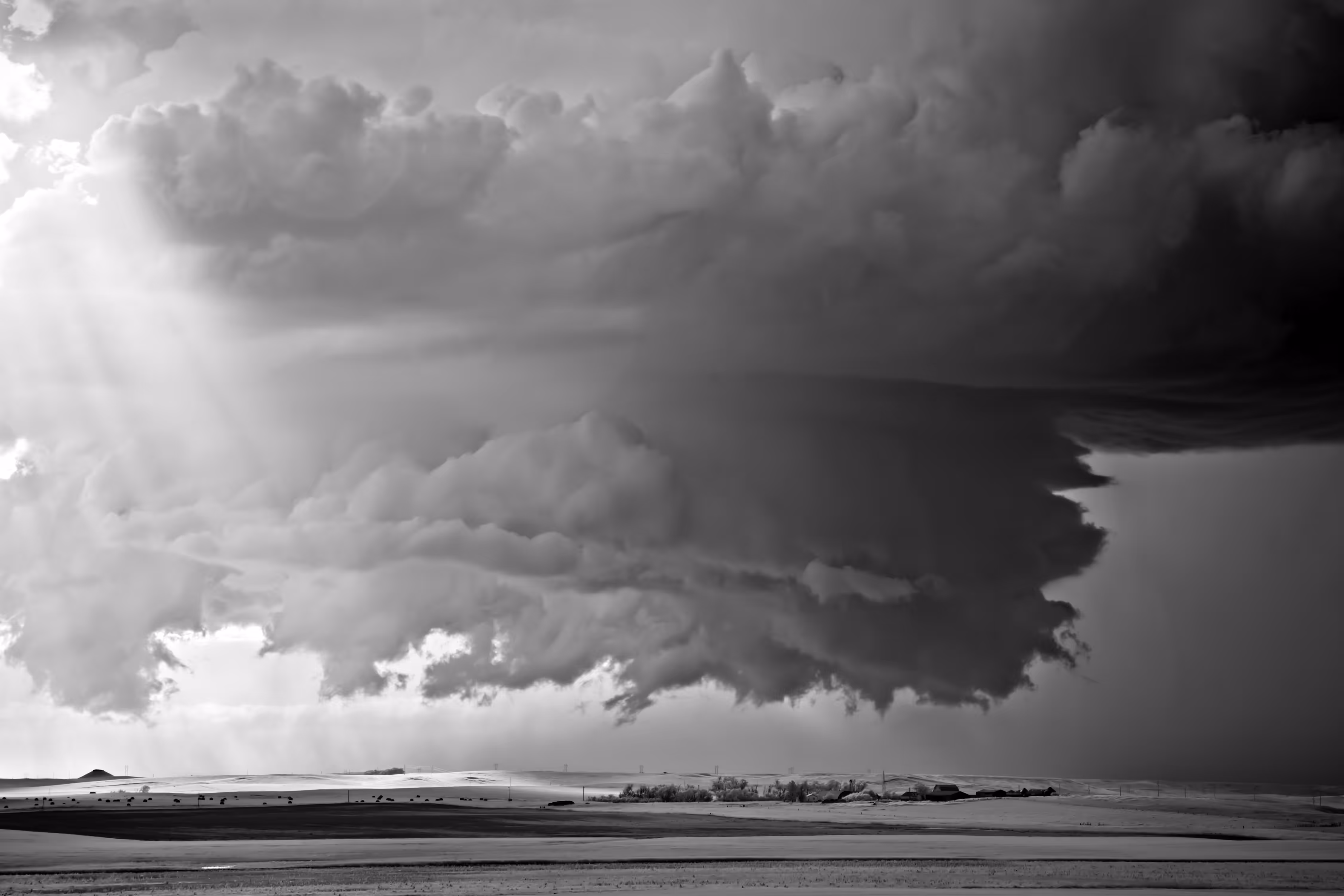 Storms - Lightbeam over Town