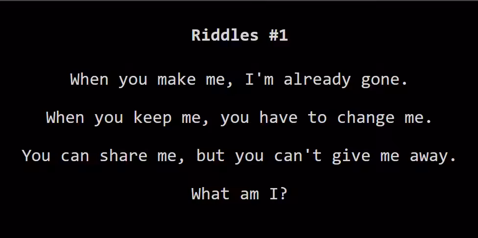 Riddles #1