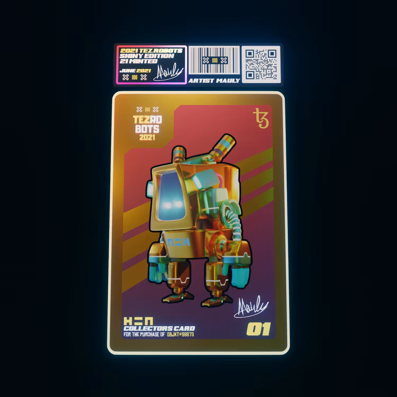 Tezrobots Collectors Card [01][Shiny Edition]
