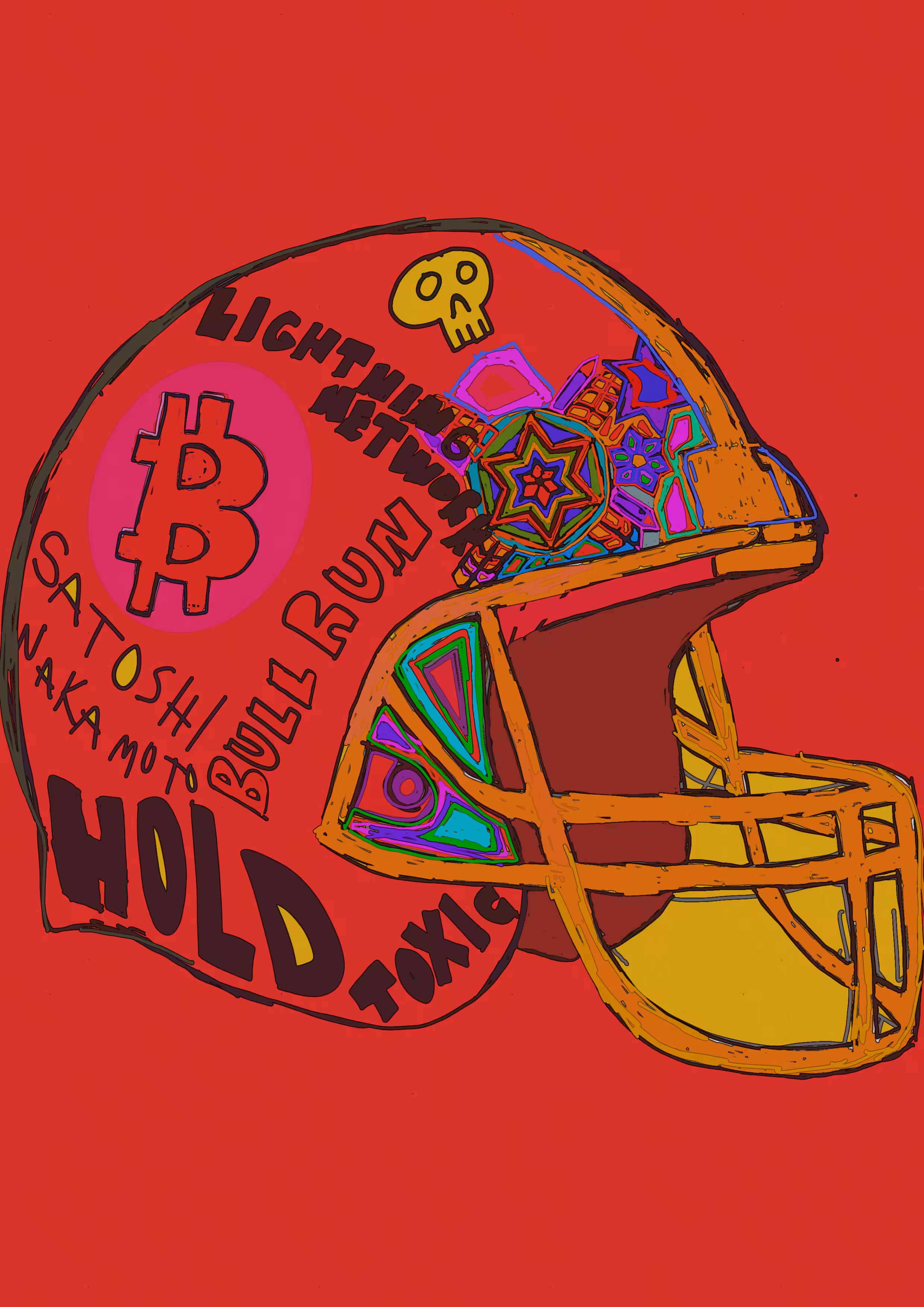 Bitcoin Football Helmet Red