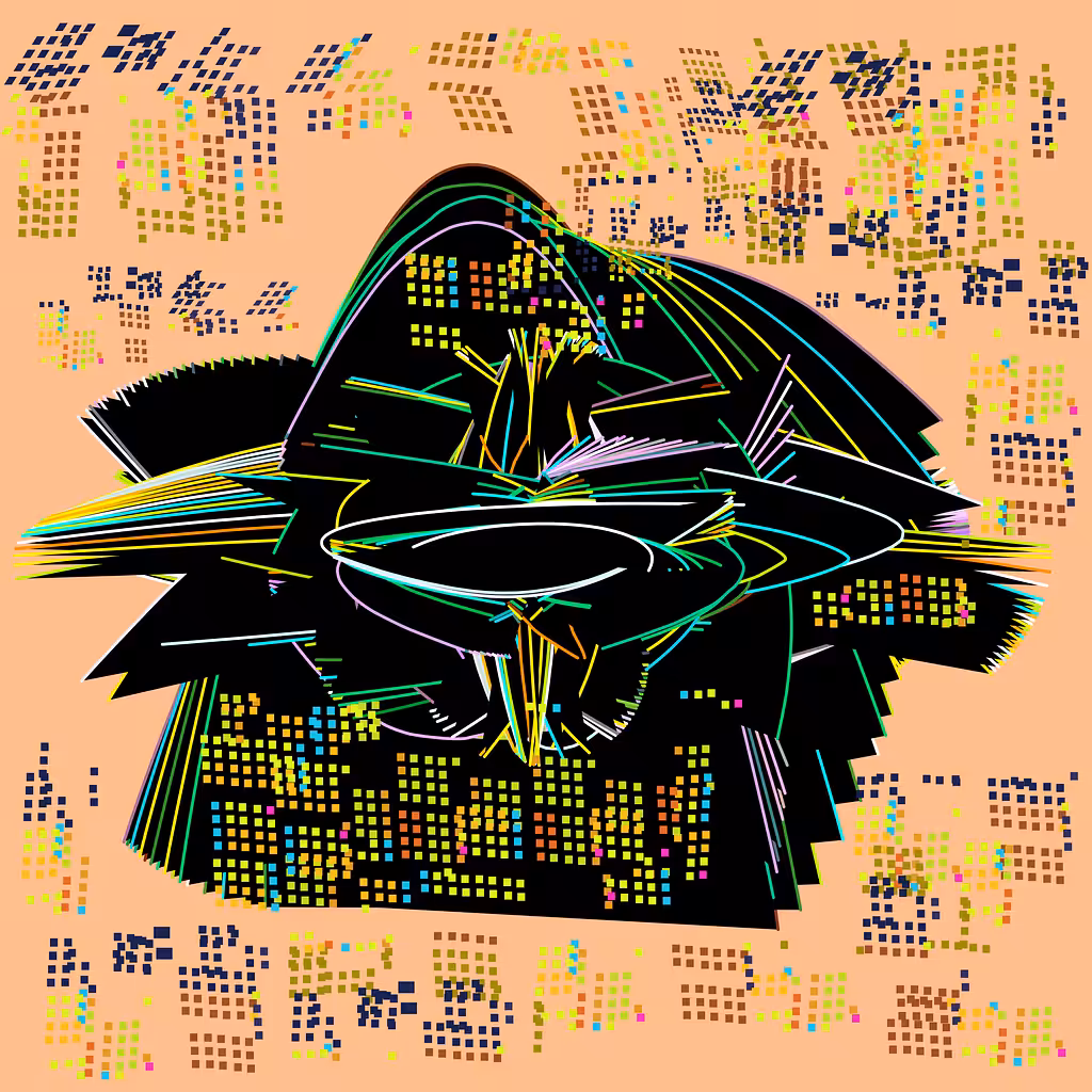 robot grown from convergence of waves, dust, columns, and the sirene that comes from the sun