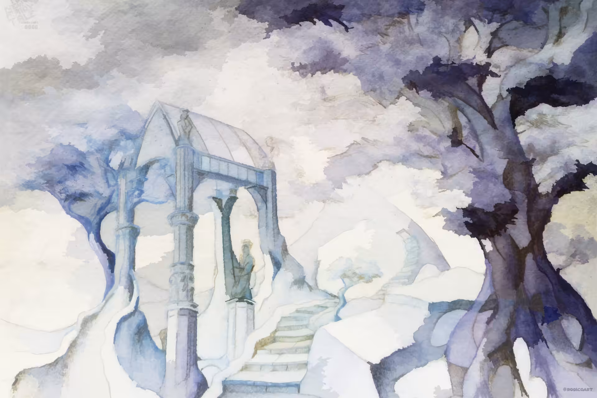 Fantasy watercolor landscape 0006