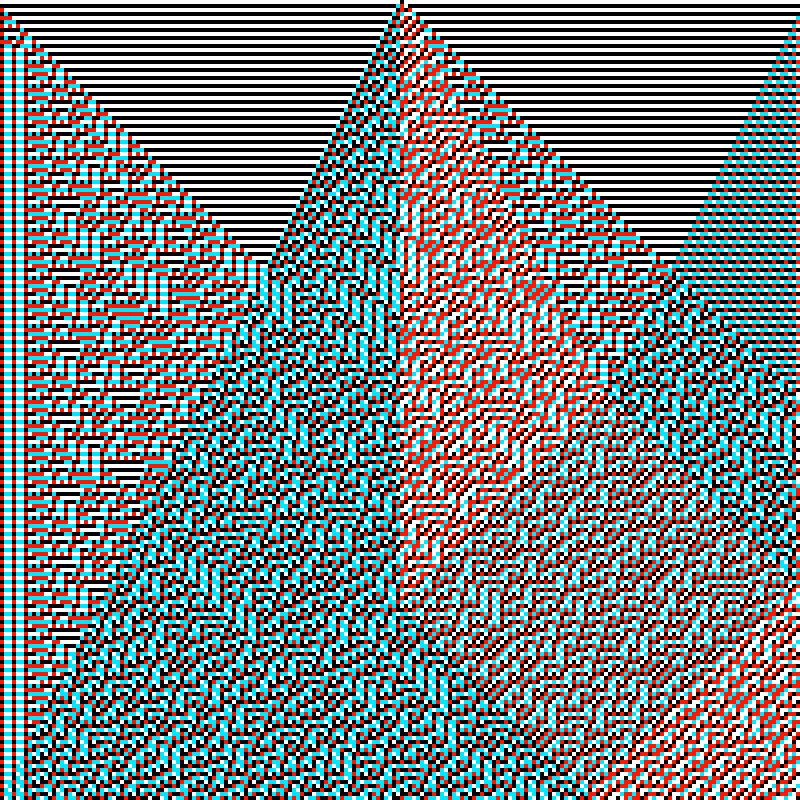 RGB Elementary Cellular Automaton #729