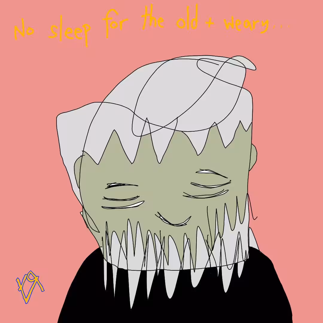 "No Sleep for the Old and Weary" by Richard F. Yates (Holy Fool)