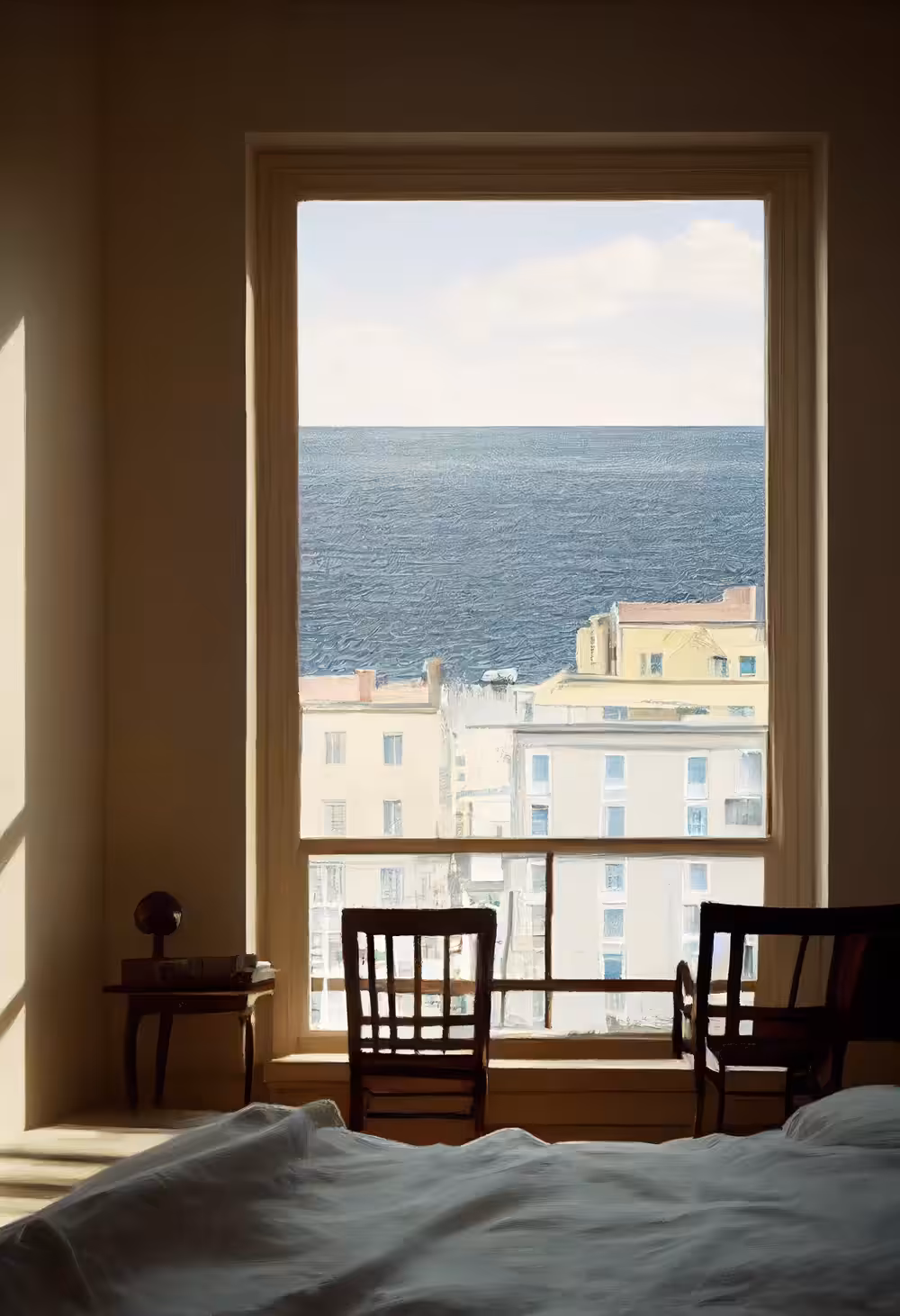 The sea behind the house