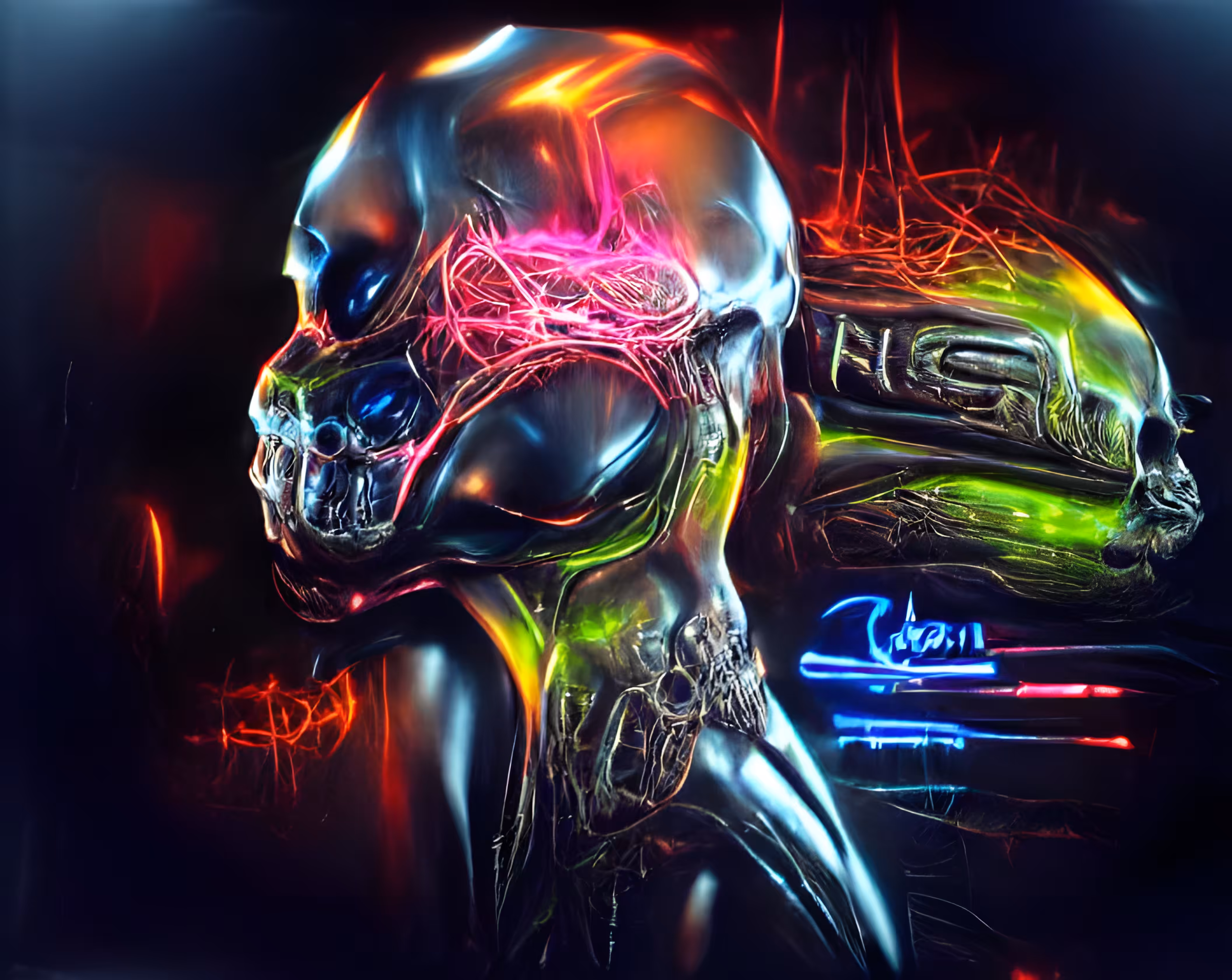 Cyber Skull Head
