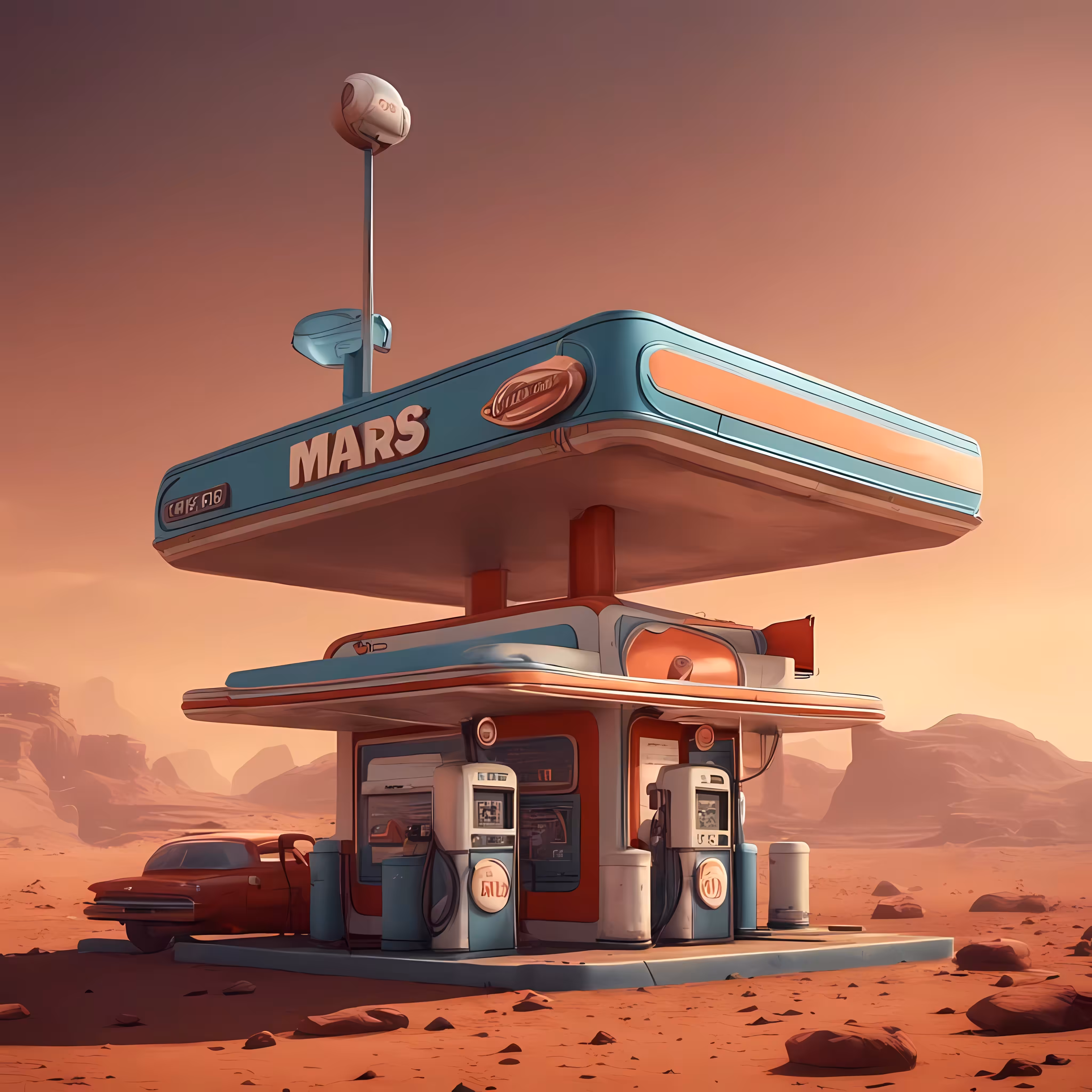 A Typical Day at a Martian Refueling Station