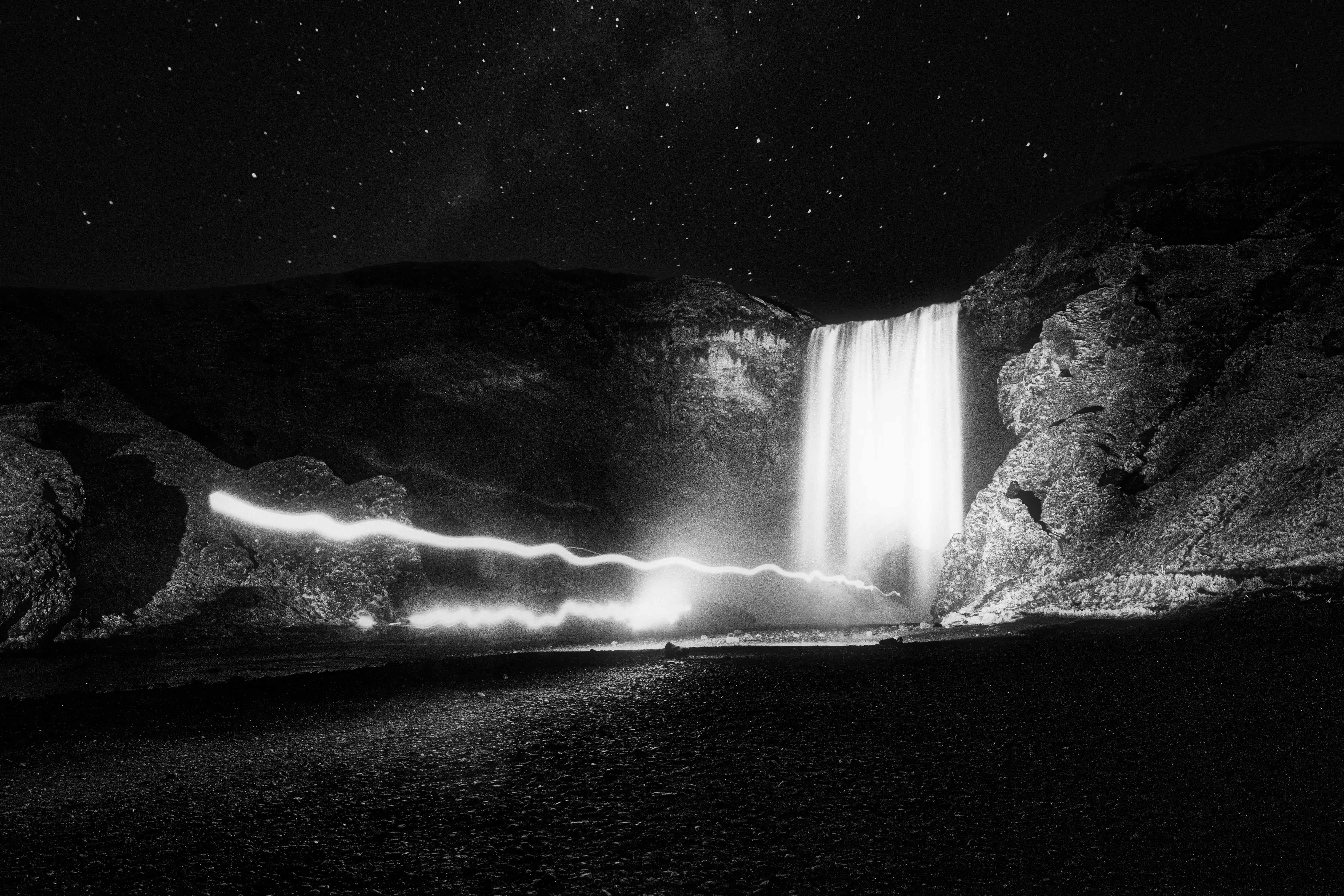 Midnight at Skógafoss