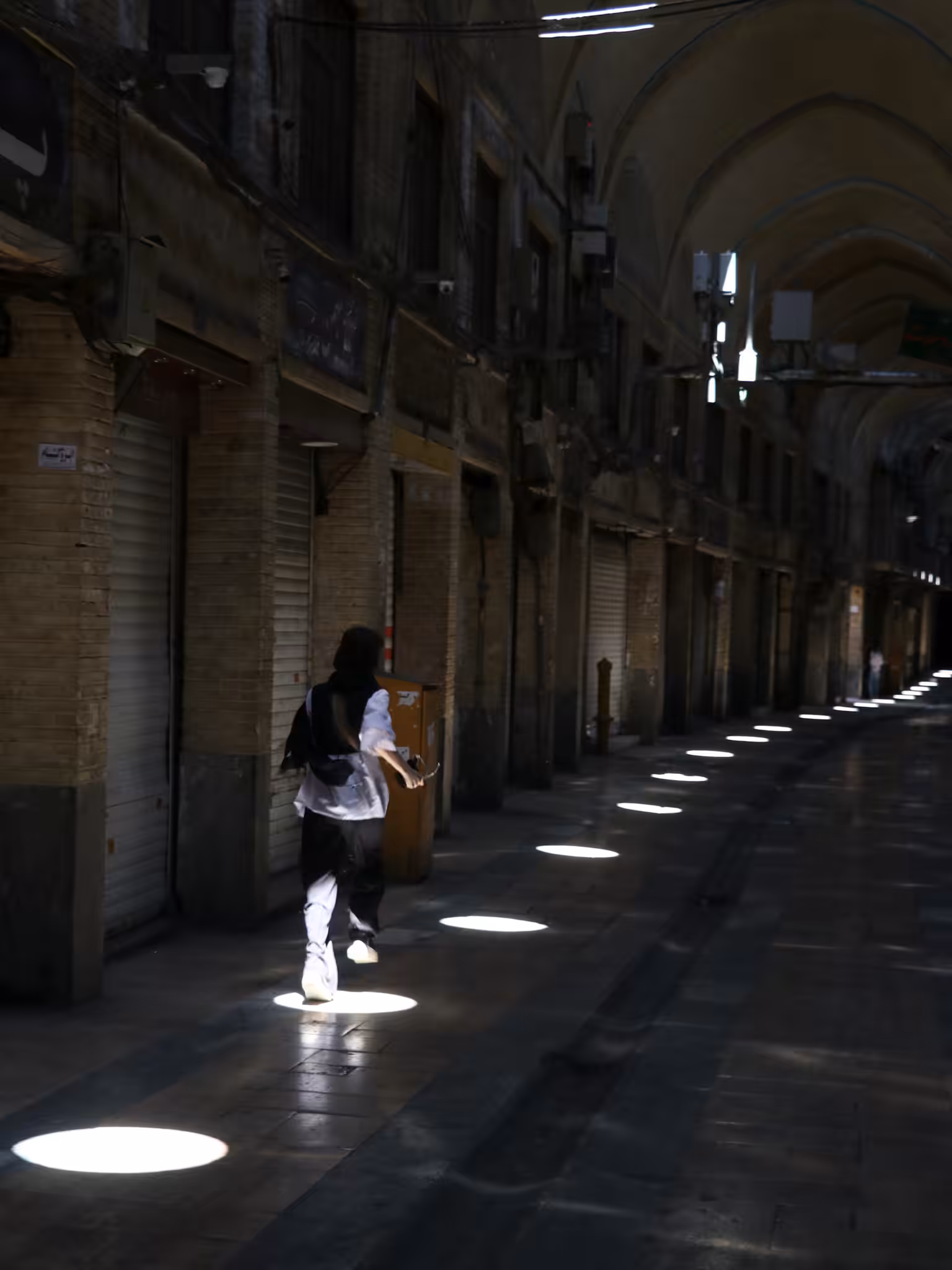 A girl between light