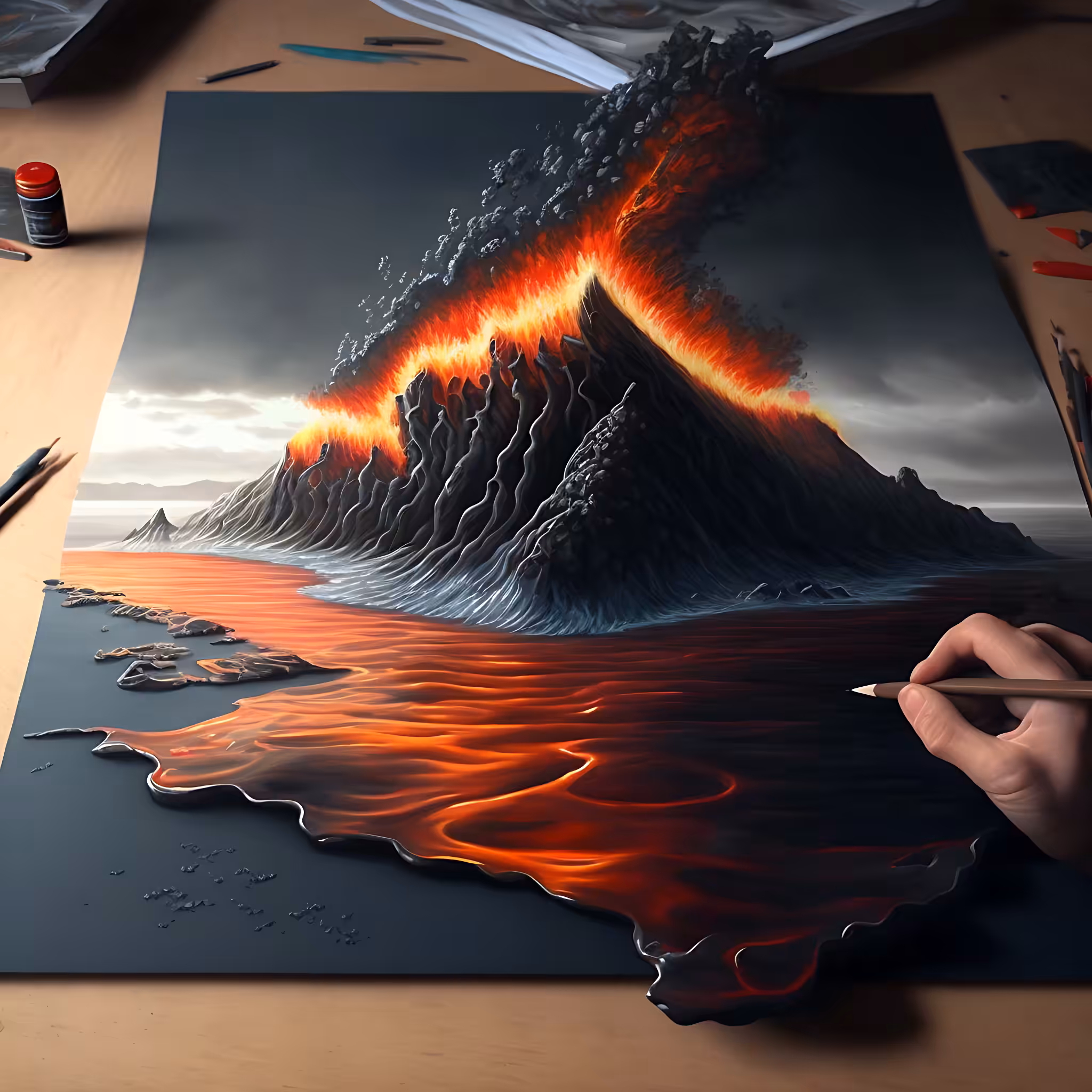 When Lava flows into the Sea