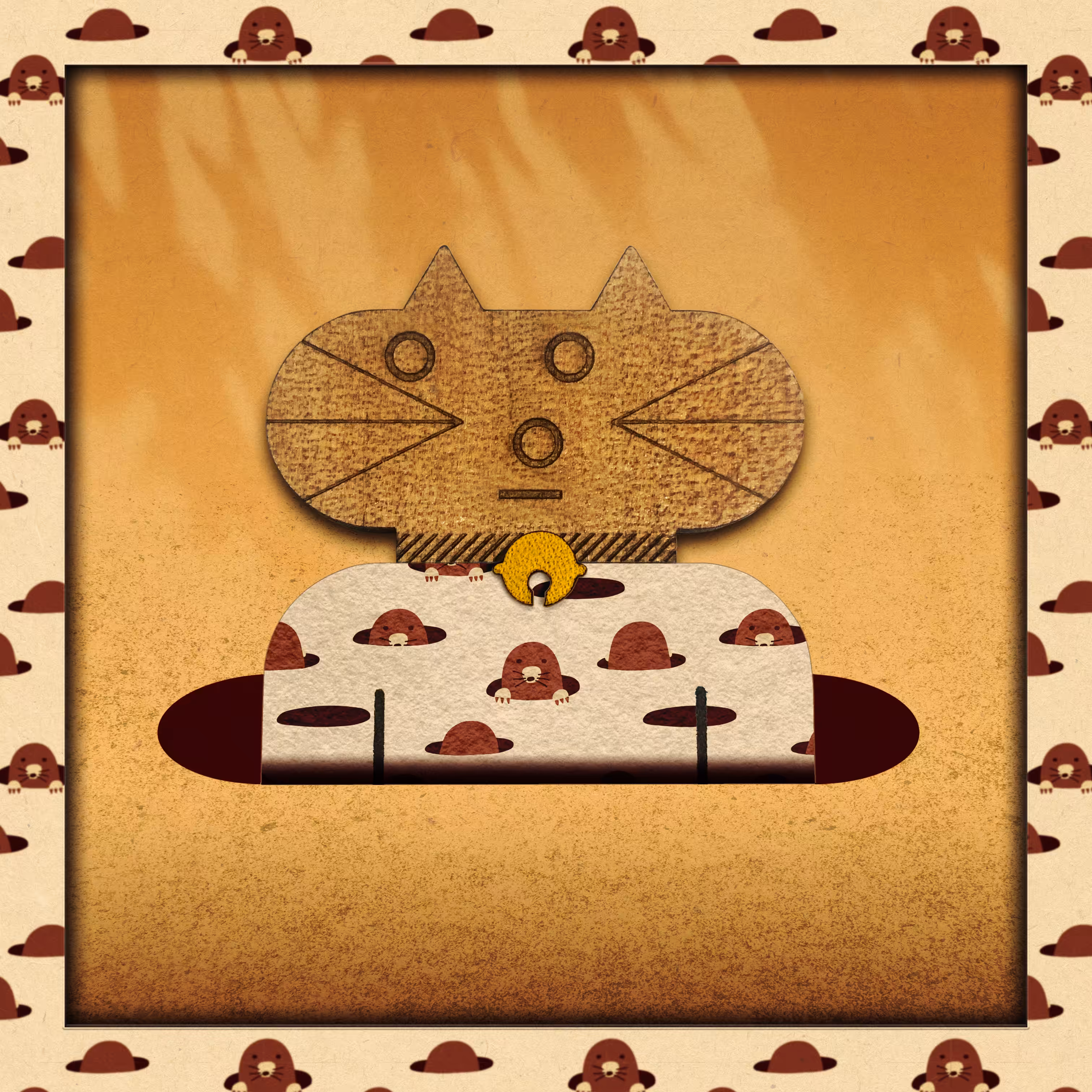 Pattern cat #012_mole in a hole
